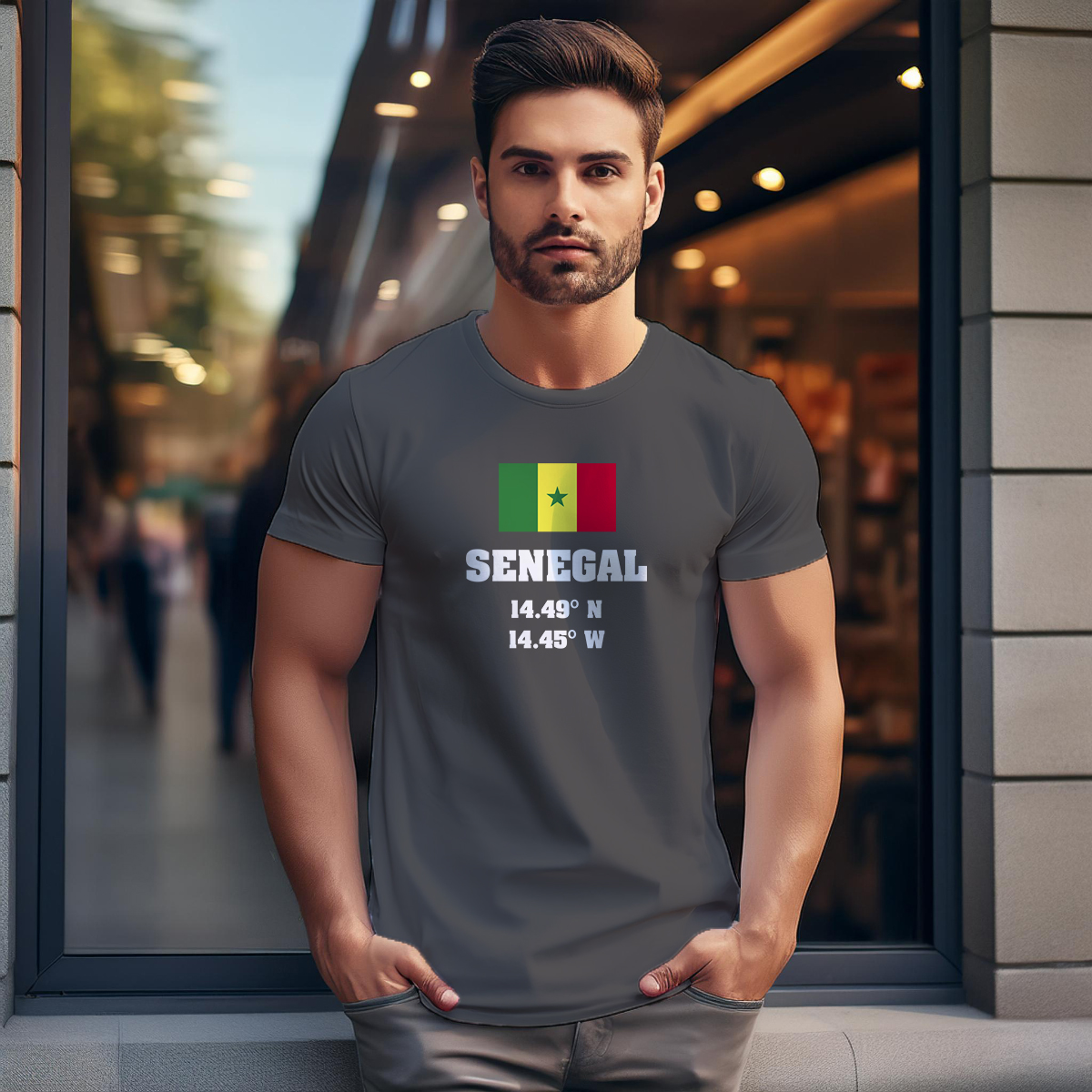 Senegal Latitude Longitude Men Unisex T-Shirt