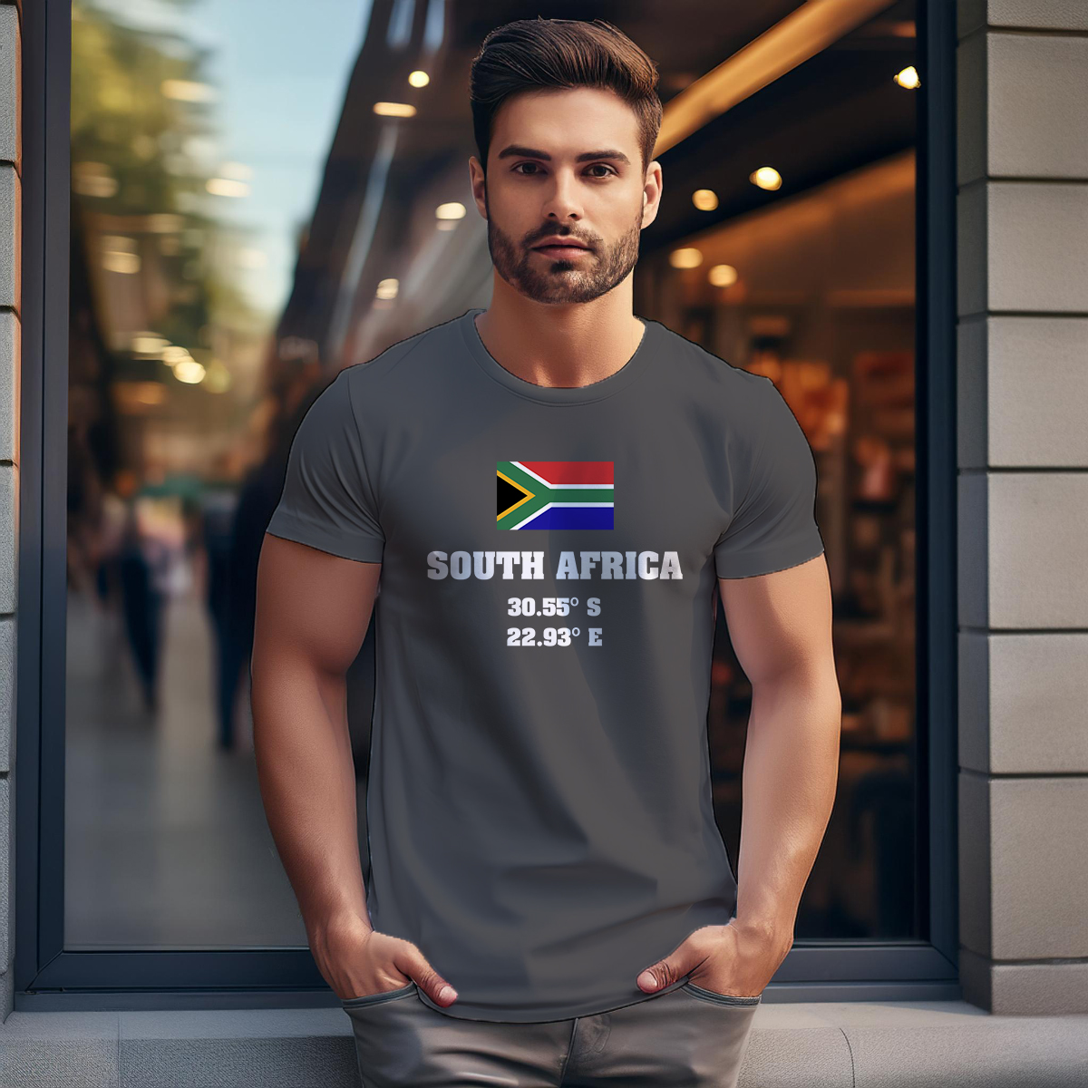 South Africa Latitude Longitude Men Unisex T-Shirt