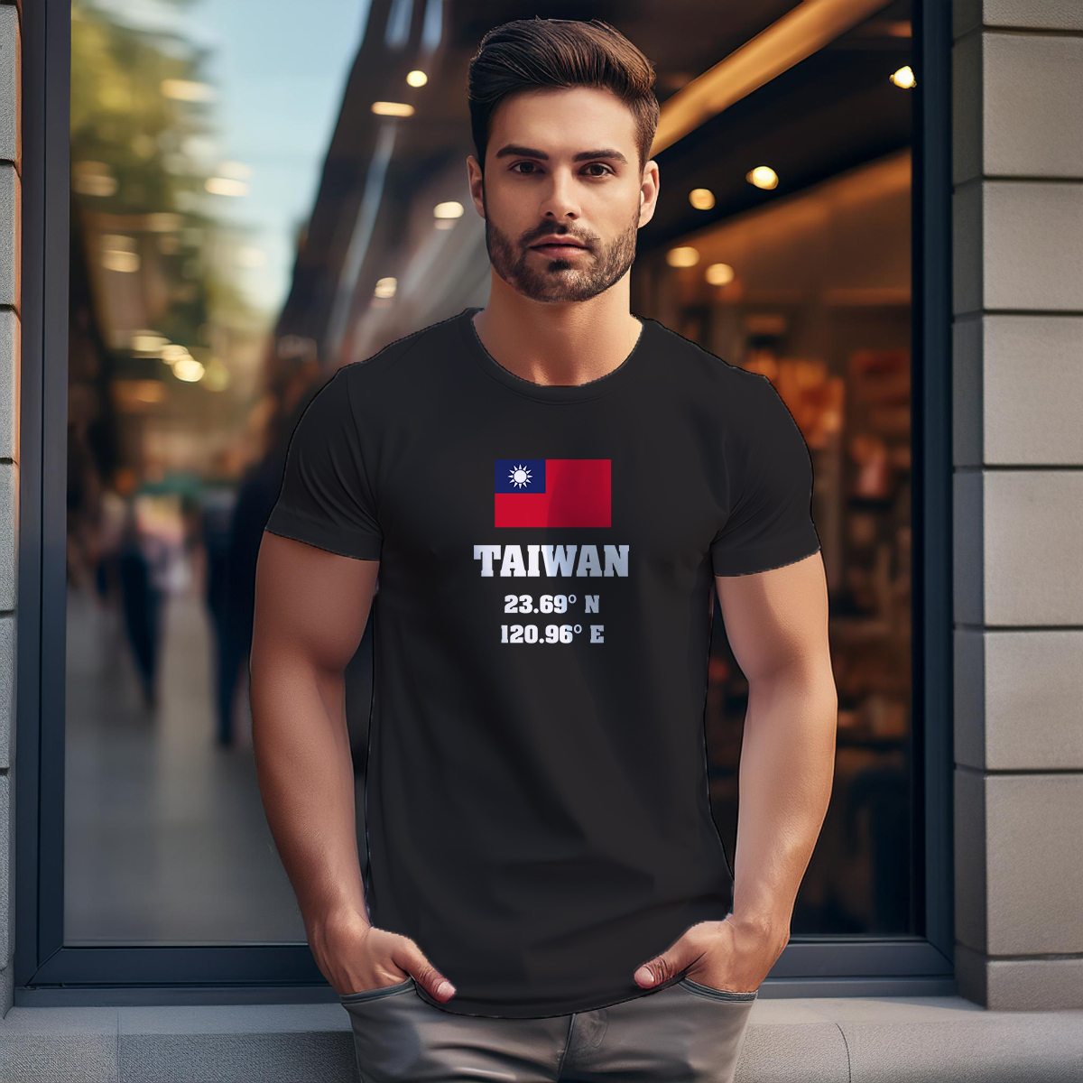 Taiwan Latitude Longitude Men Unisex T-Shirt
