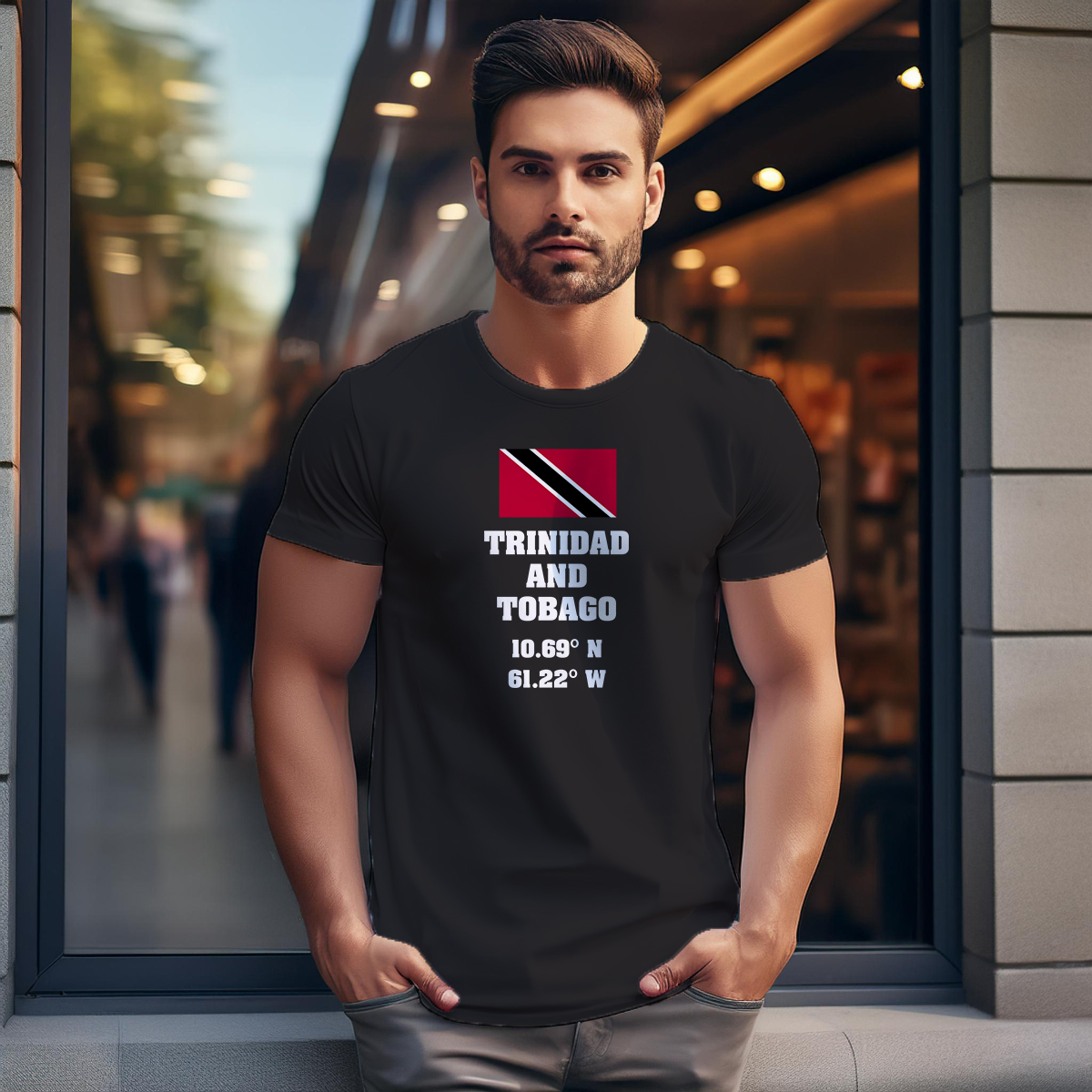 Trinidad and Tobago Latitude Longitude Men Unisex T-Shirt