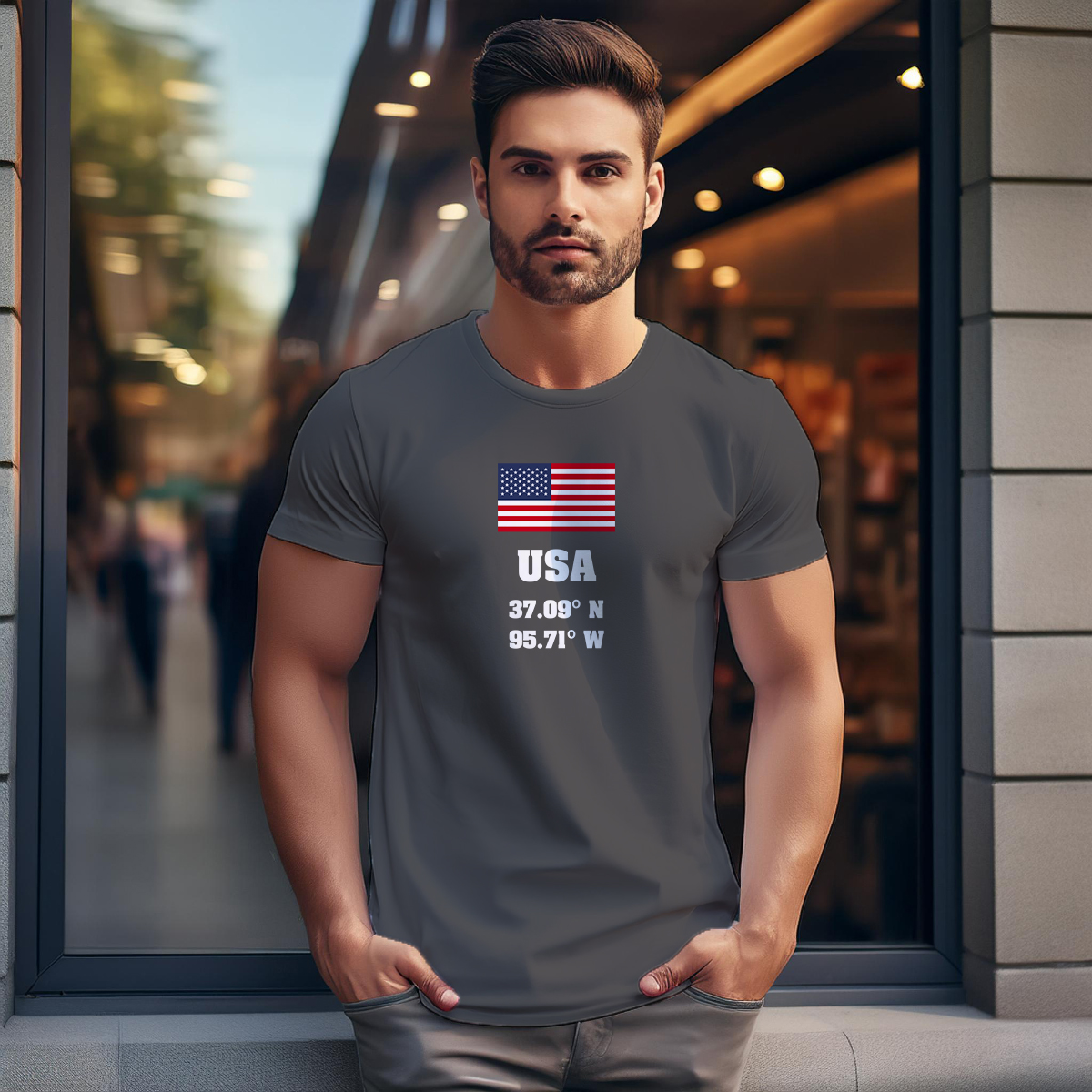 USA Latitude Longitude Men Unisex T-Shirt