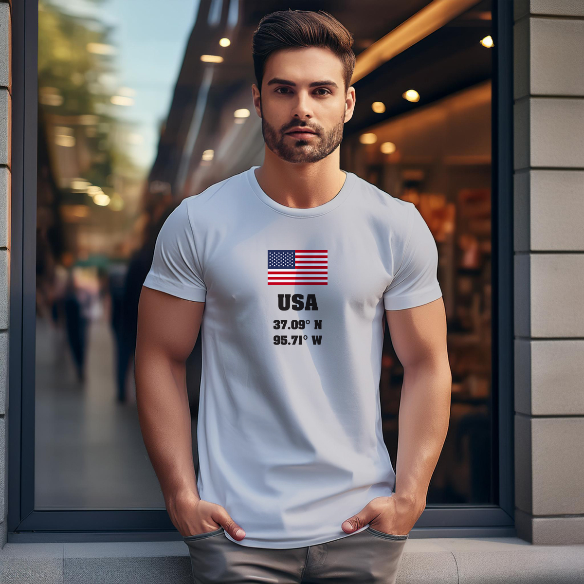 USA Latitude Longitude Men Unisex T-Shirt