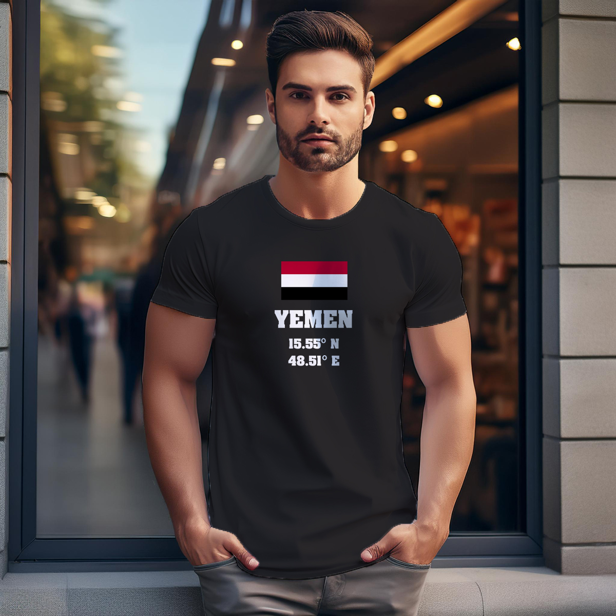 Yemen Latitude Longitude Men Unisex T-Shirt