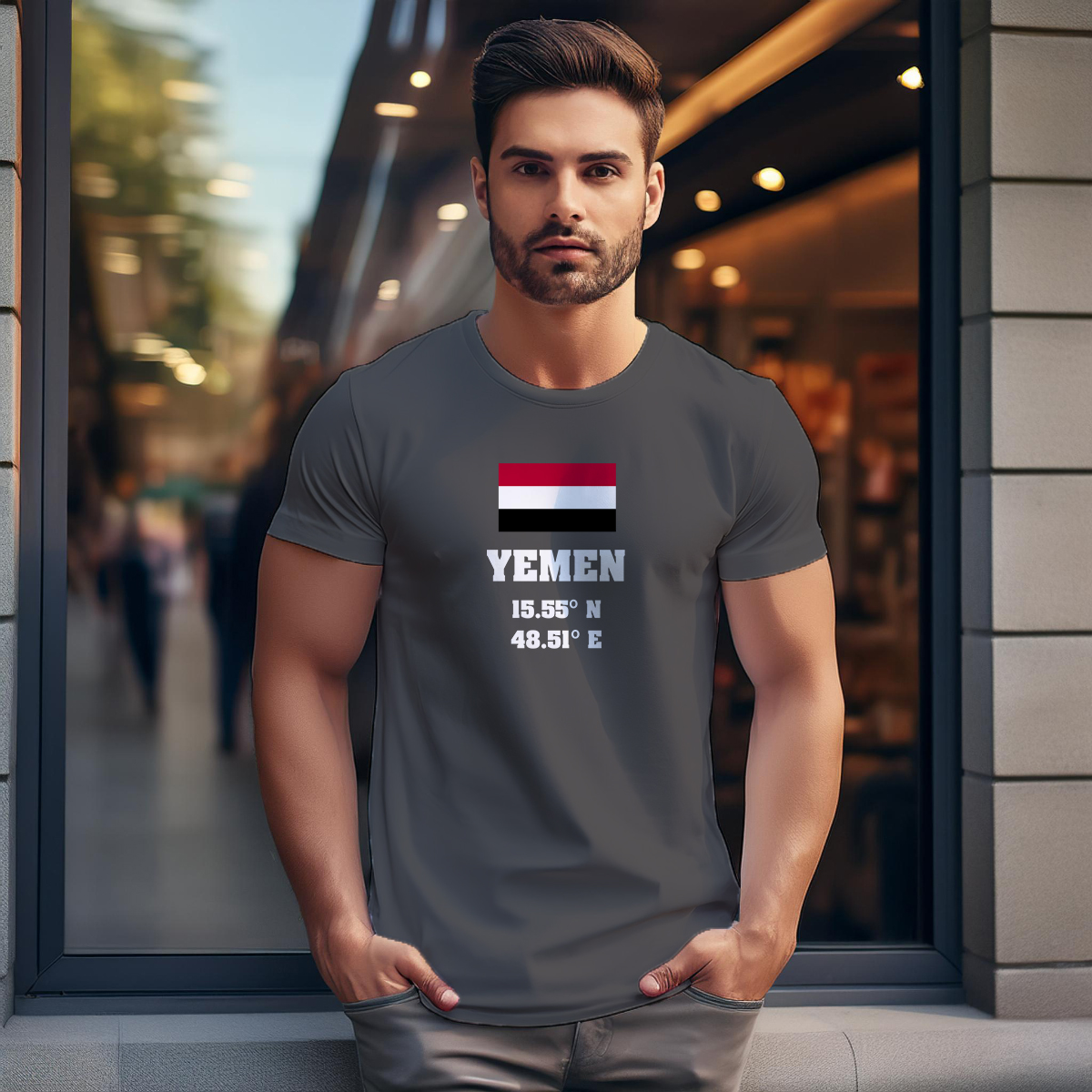 Yemen Latitude Longitude Men Unisex T-Shirt