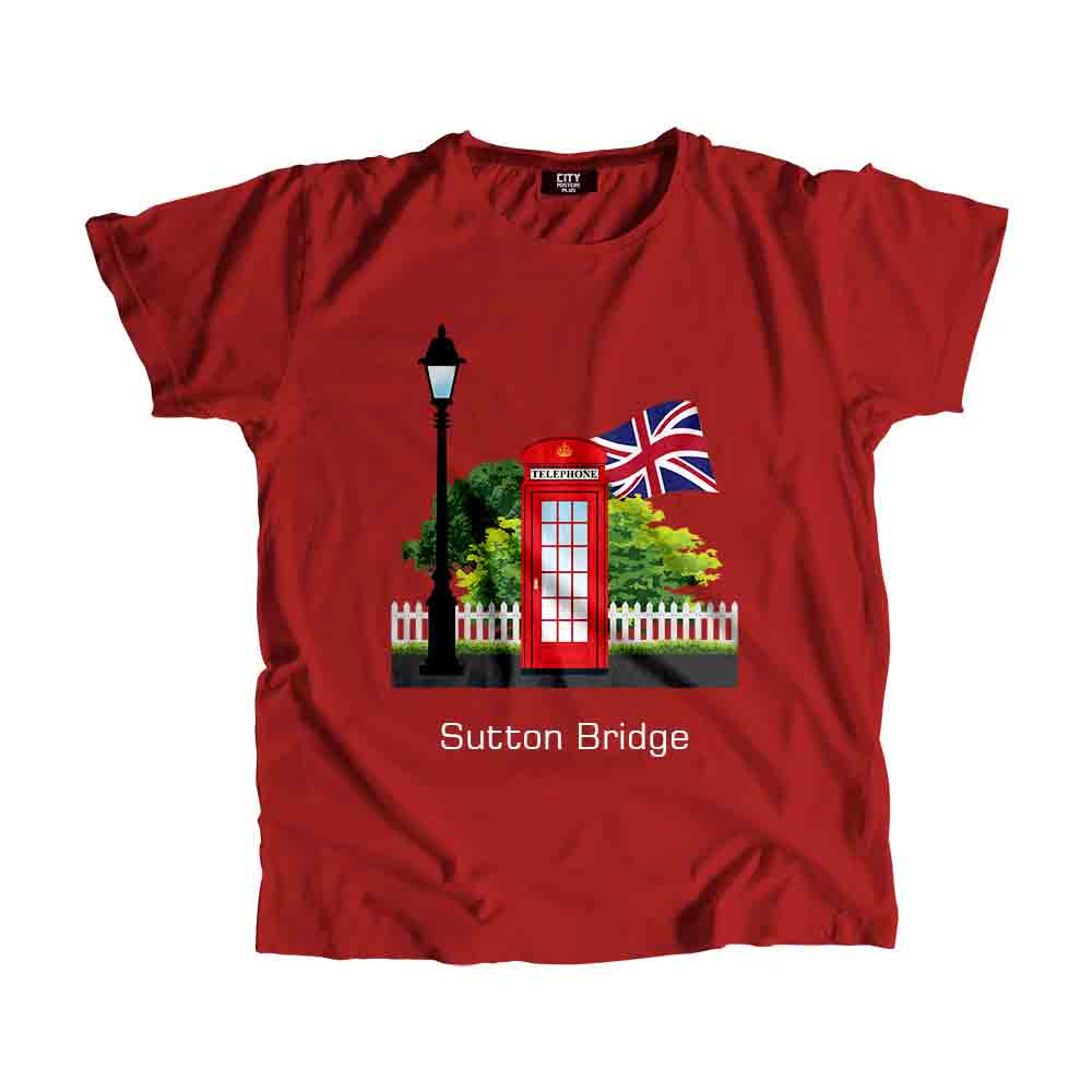 Sutton Bridge Red Telephone Box Men Unisex T-Shirt