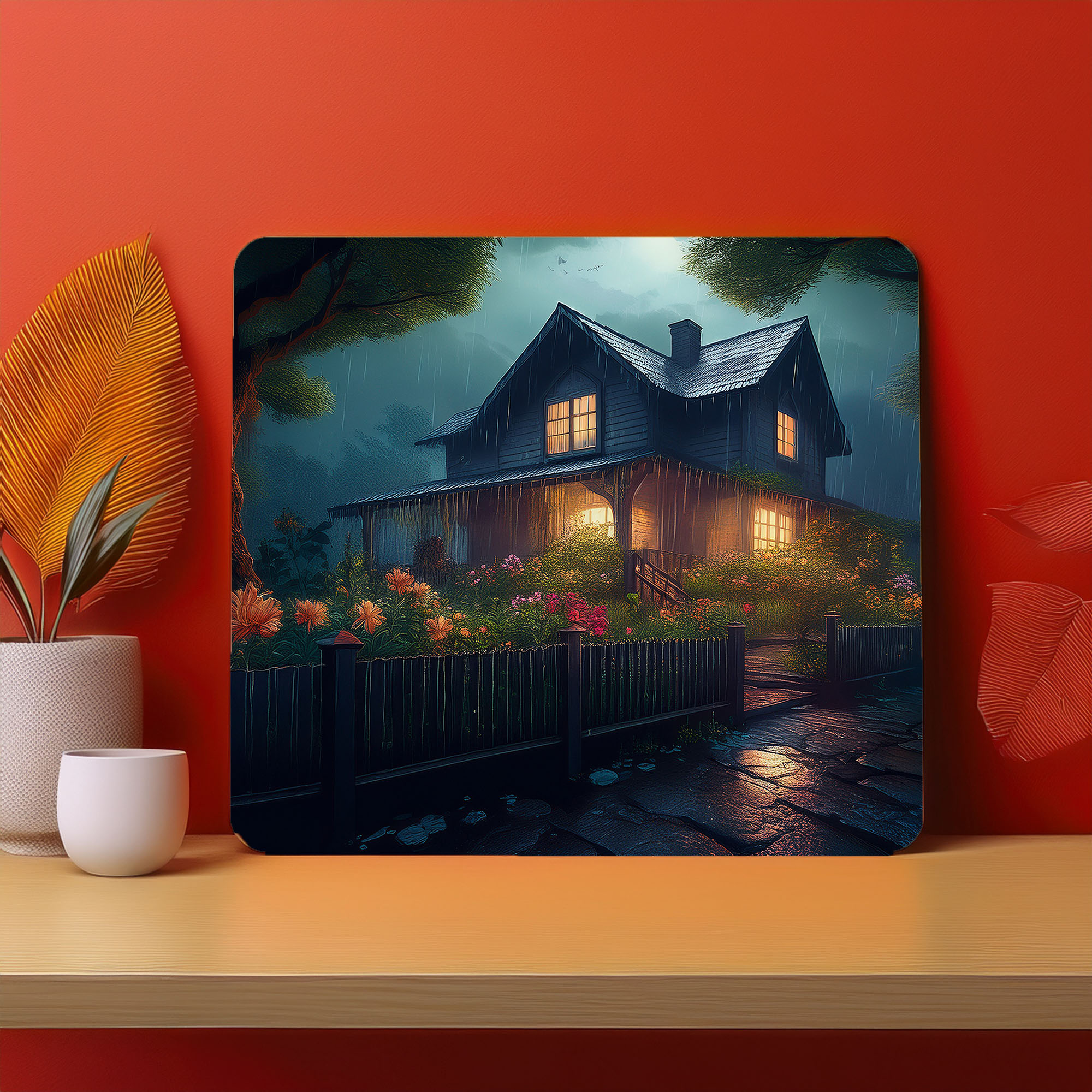 Home Town Raining Fog Fence Fog Mousepad (Style #11)