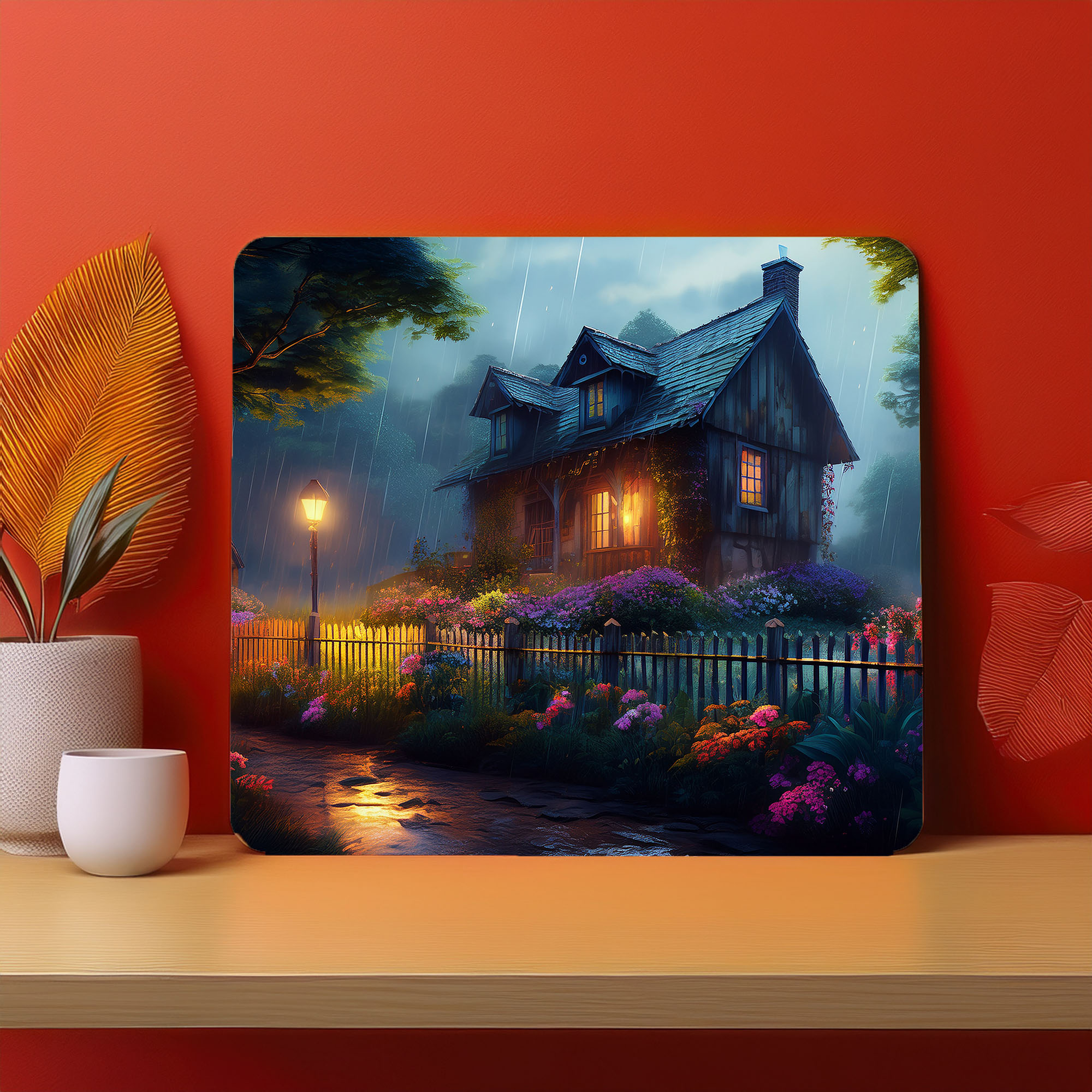 Home Town Raining Fog Fence Fog Mousepad (Style #12)