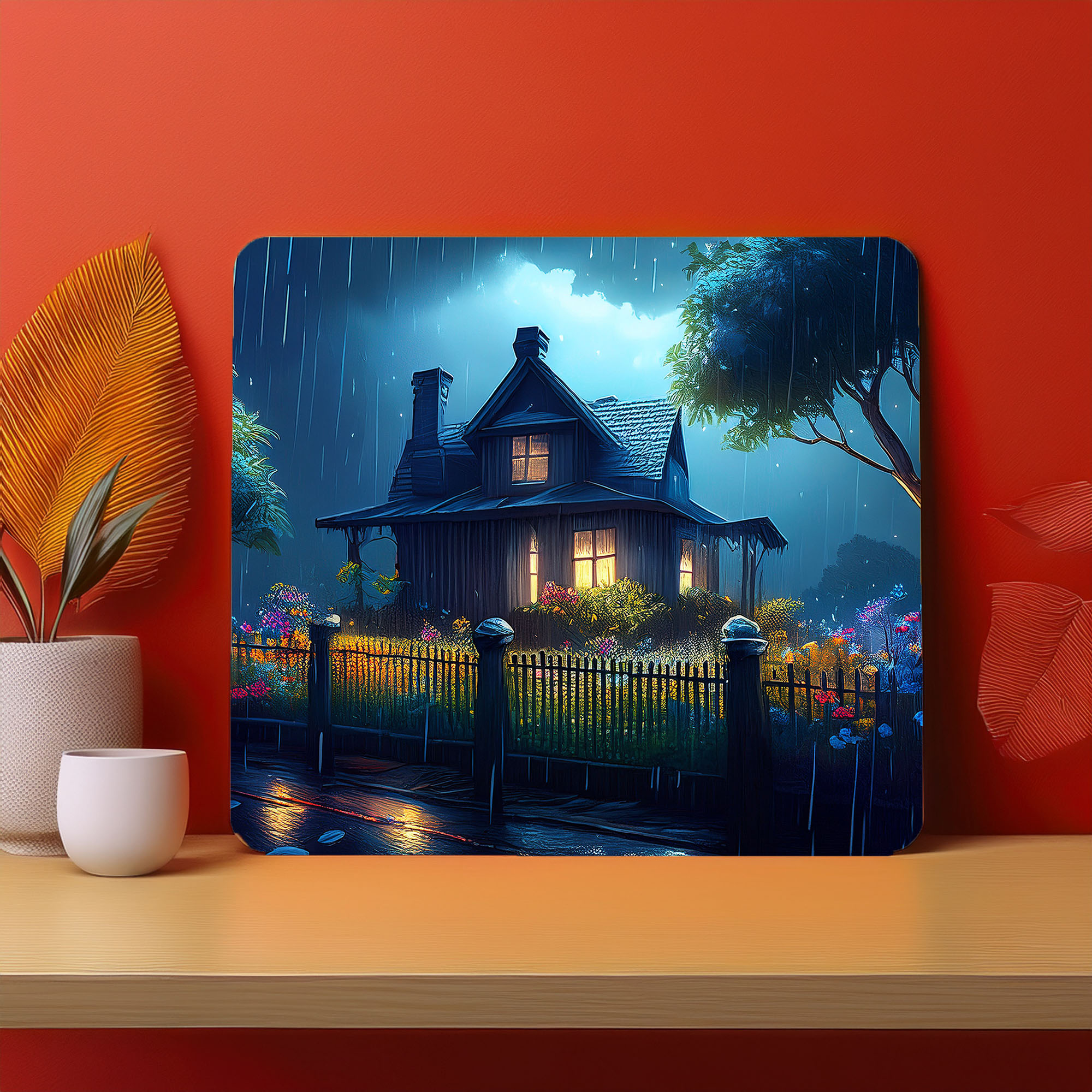 Home Town Raining Fog Fence Fog Mousepad (Style #14)