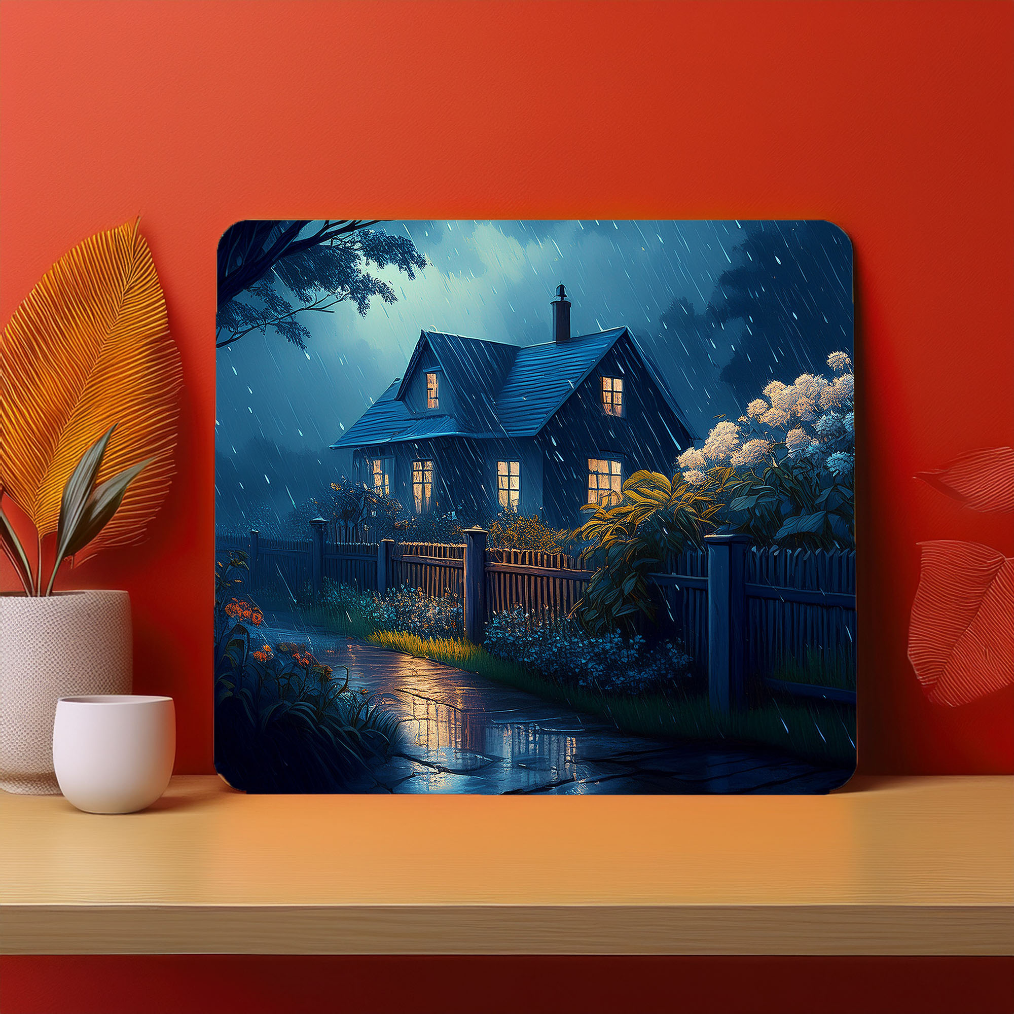 Home Town Raining Fog Fence Fog Mousepad (Style #15)