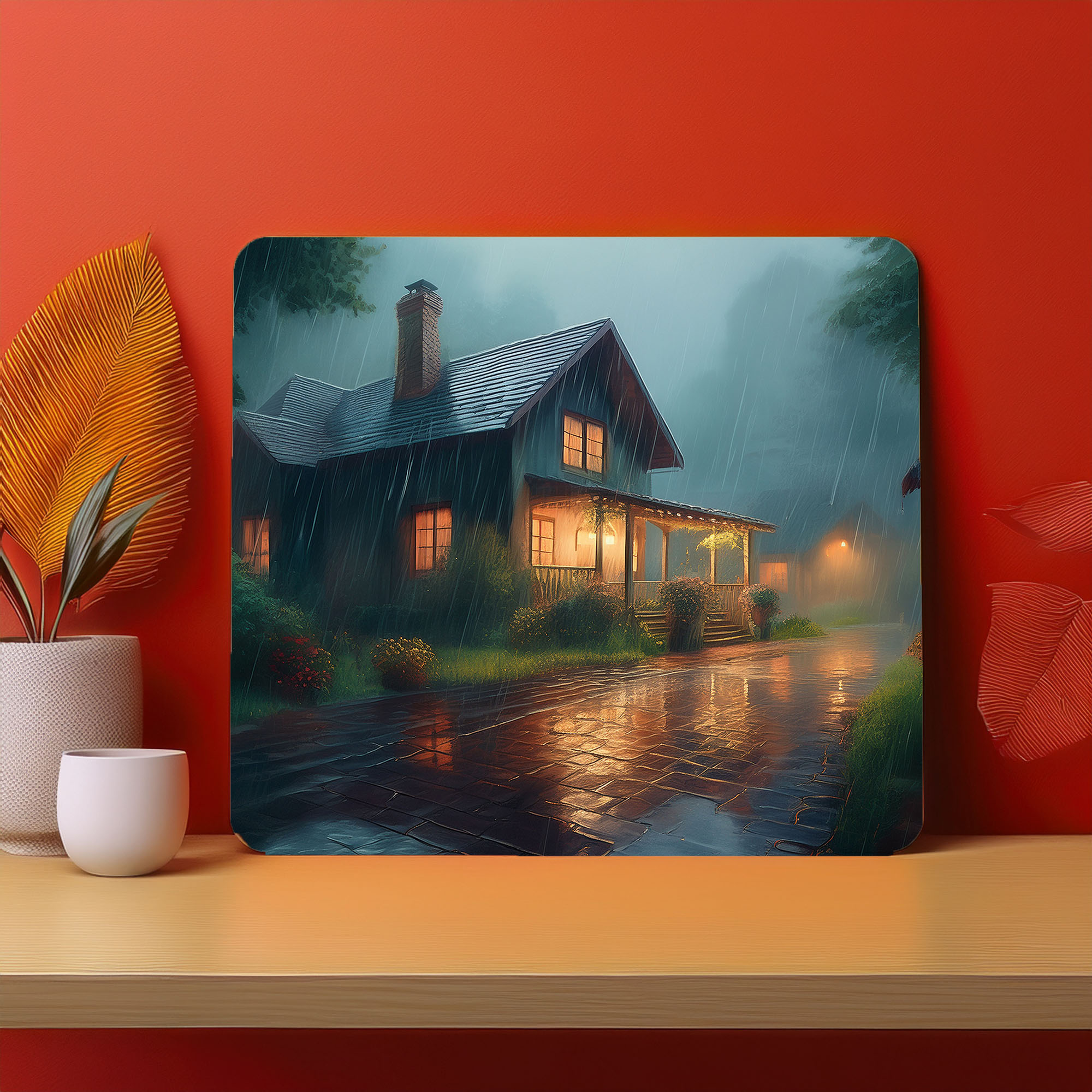Home Town Raining Fog Fence Fog Mousepad (Style #17)