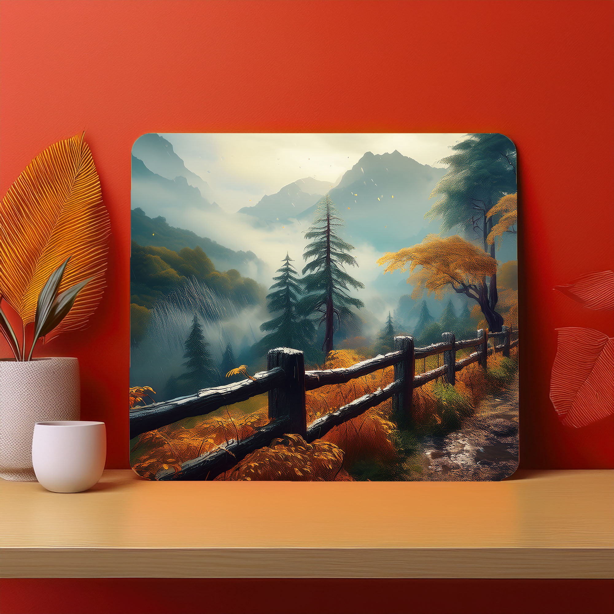 Home Town Raining Fog Fence Fog Mousepad (Style #26)