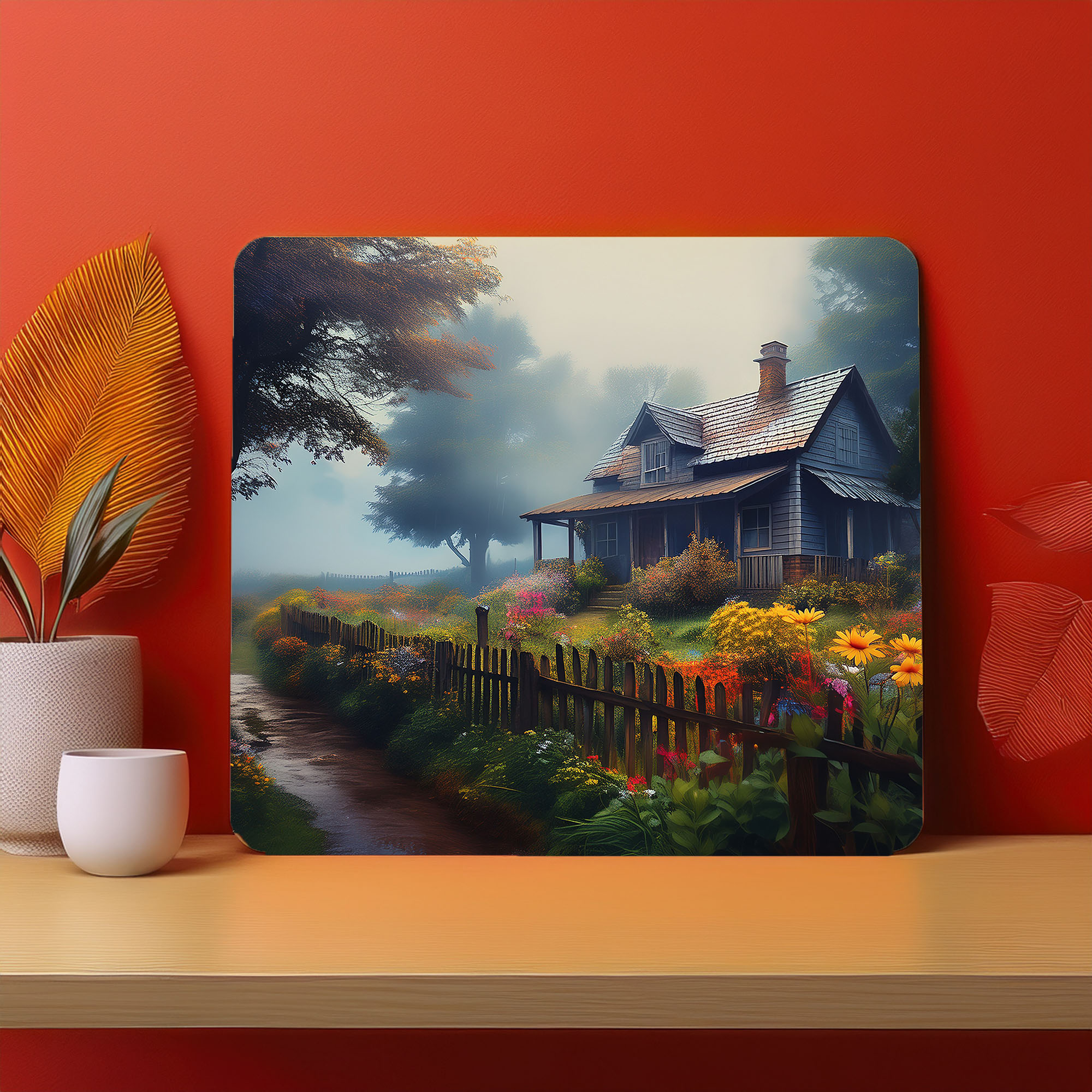Home Town Raining Fog Fence Fog Mousepad (Style #9)