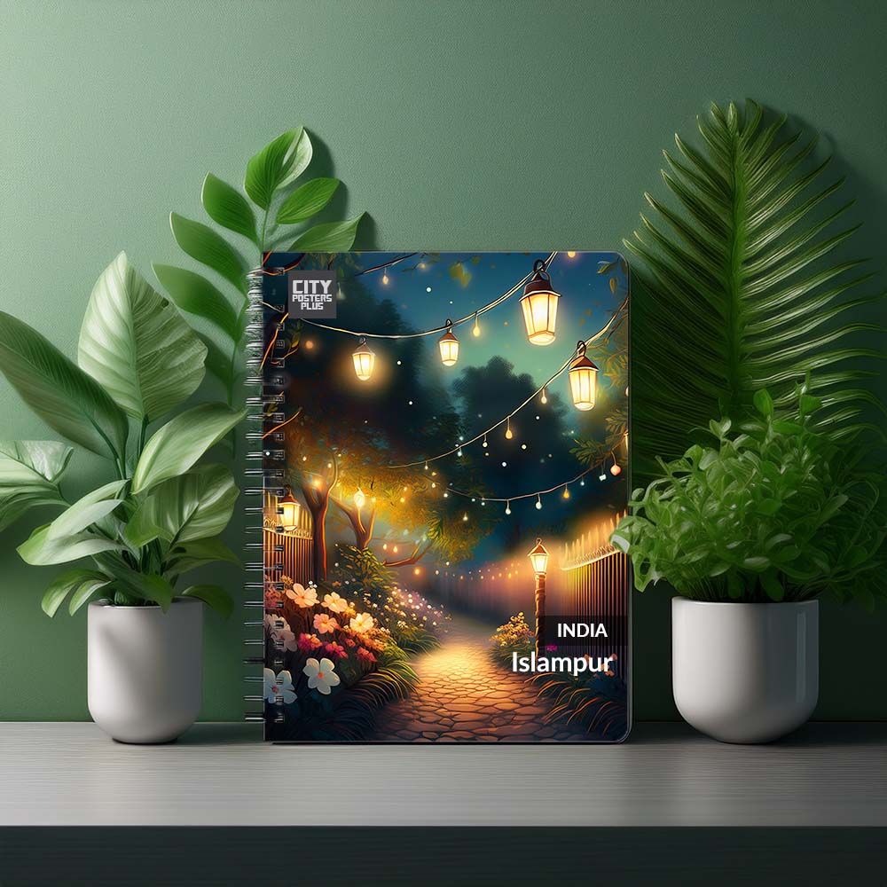 Islampur India Spiral Notebook – Night Garden Path Cover | Notebook Plus One
