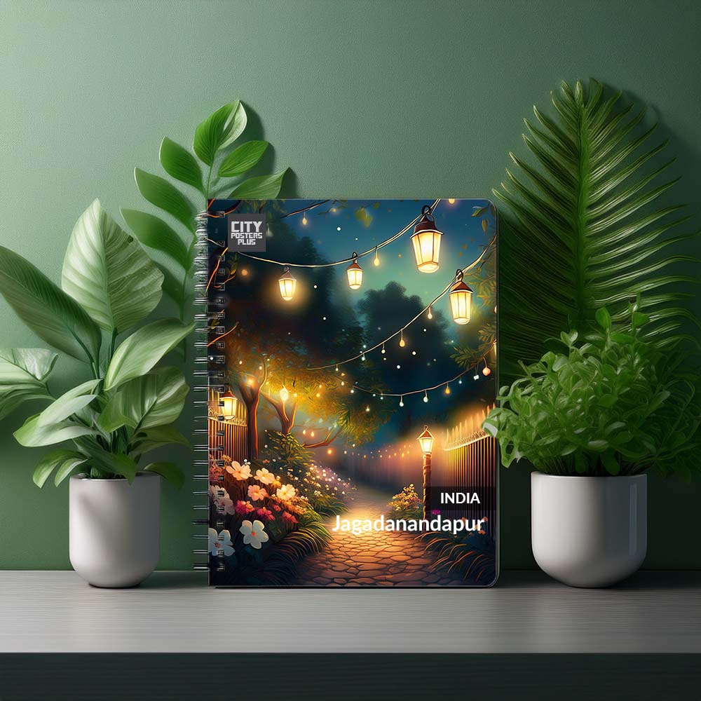 Jagadanandapur India Spiral Notebook – Night Garden Path Cover | Notebook Plus One