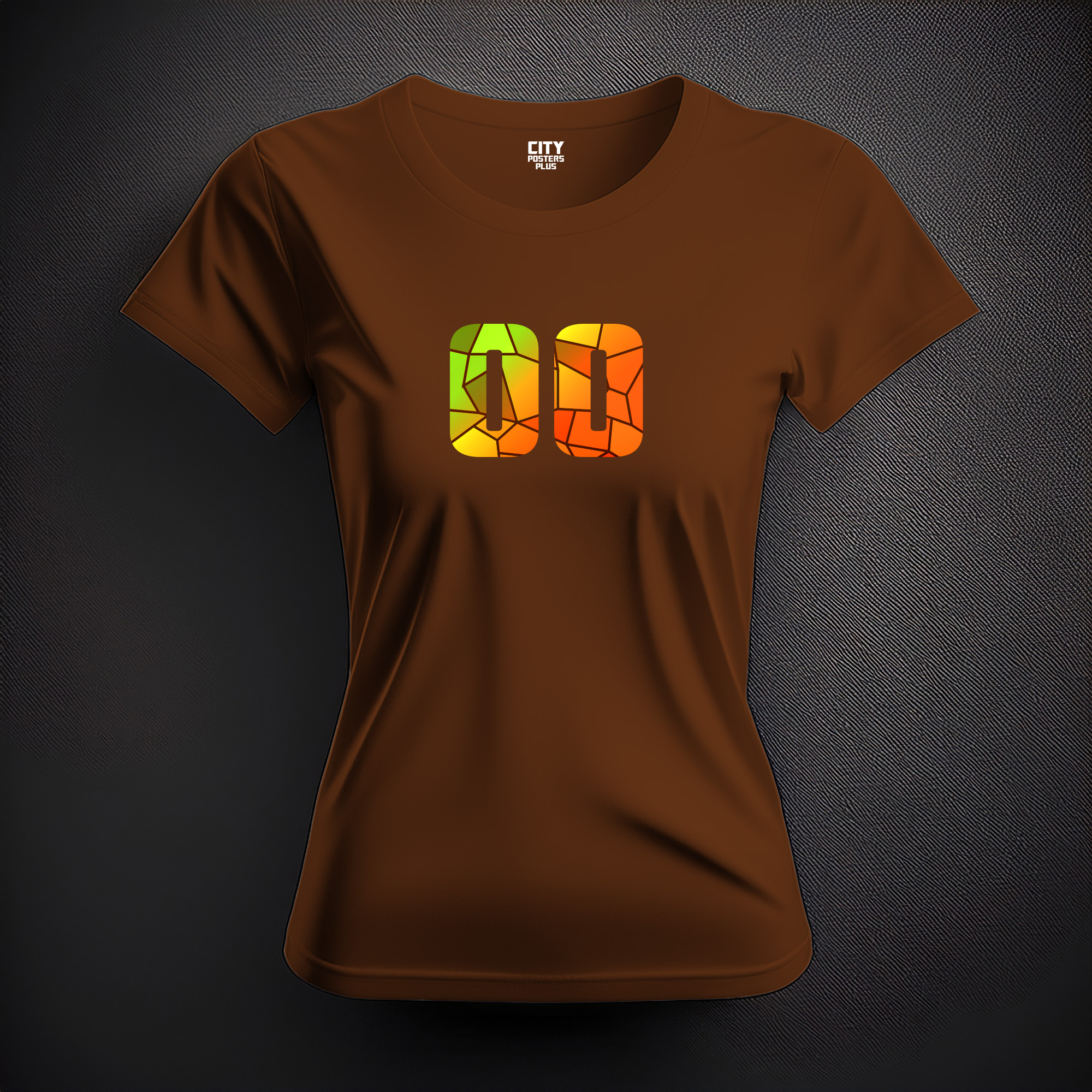 00 Number Women T-Shirt (Brown)