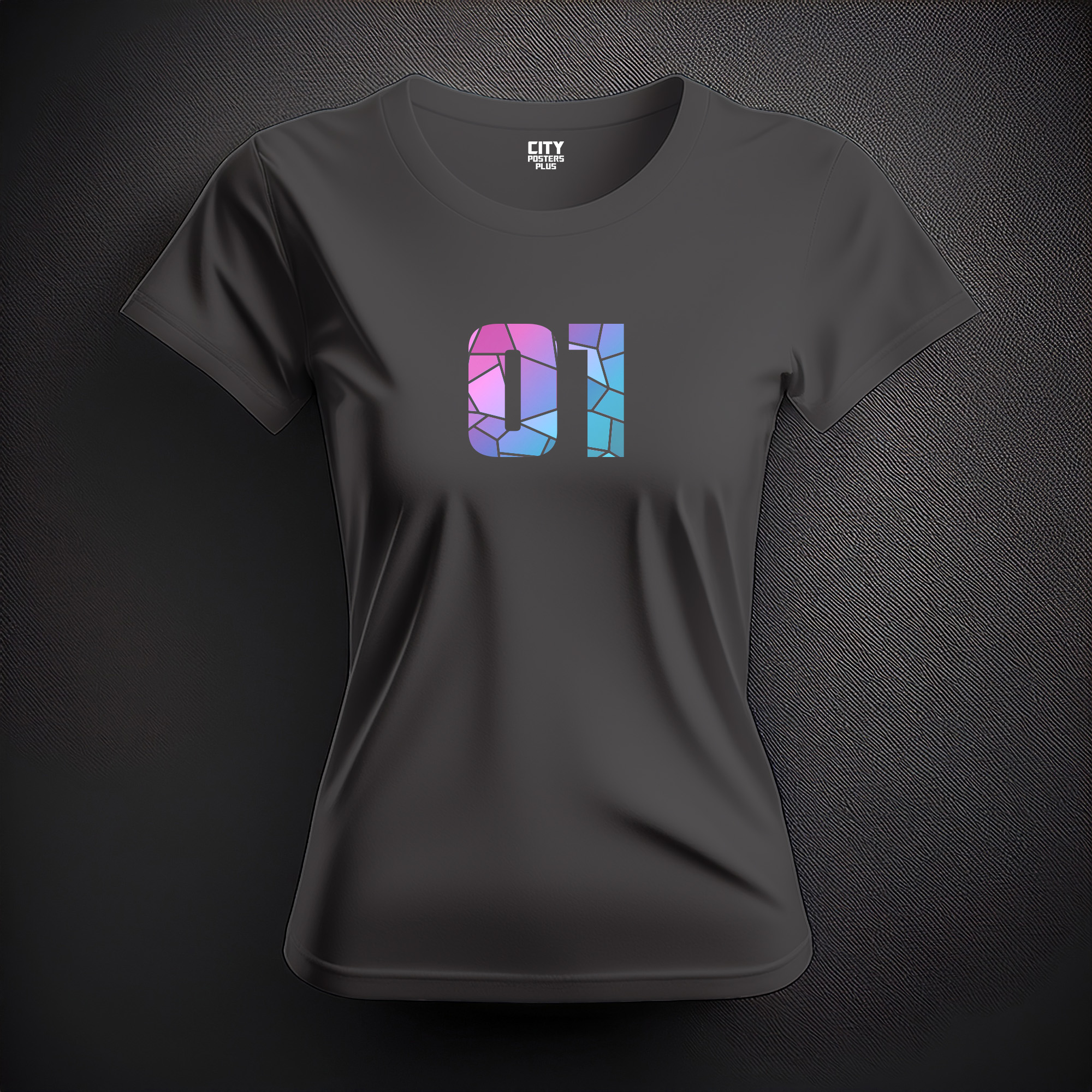 01 Number Women T-Shirt (Charcoal Grey)