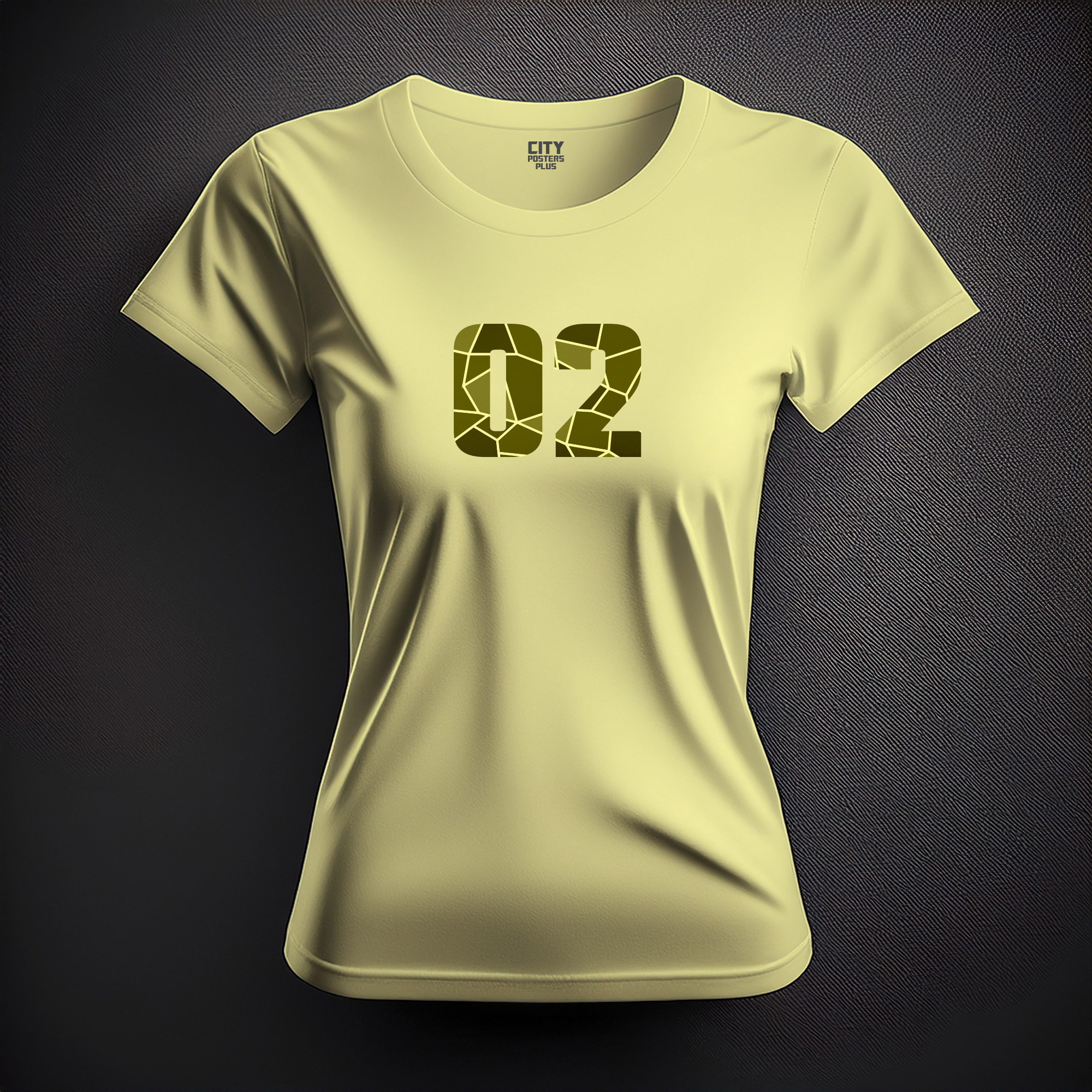 02 Number Women T-Shirt (Butter Yellow)