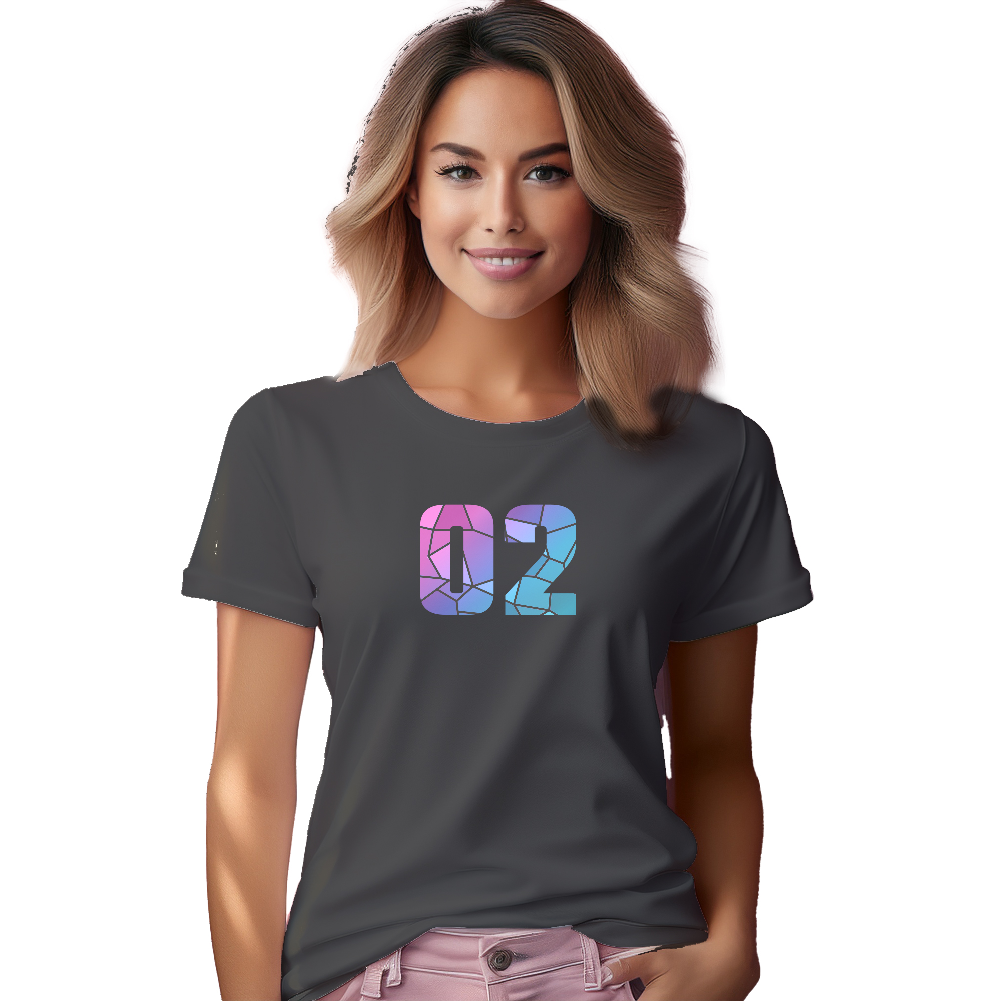 02 Number Women T-Shirt (Charcoal Grey) | 360 Fog Plus