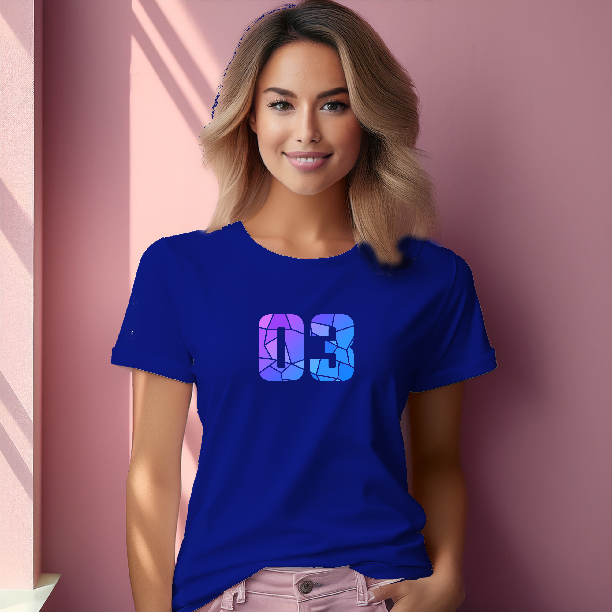 03 Number Women T-Shirt (Royal Blue)