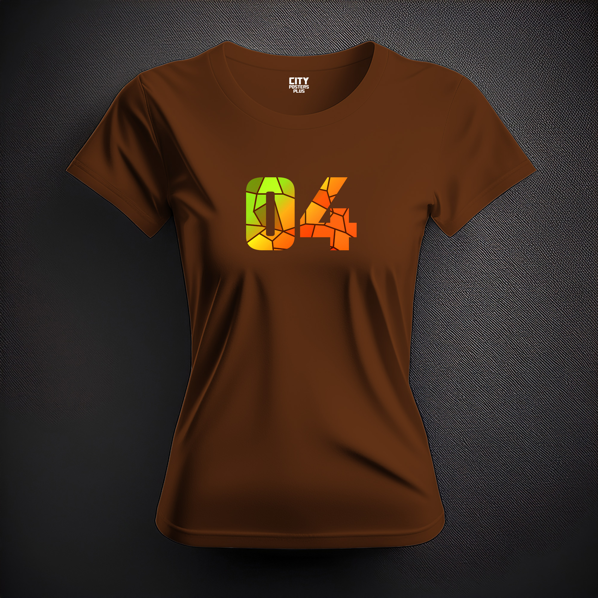 04 Number Women T-Shirt (Brown)