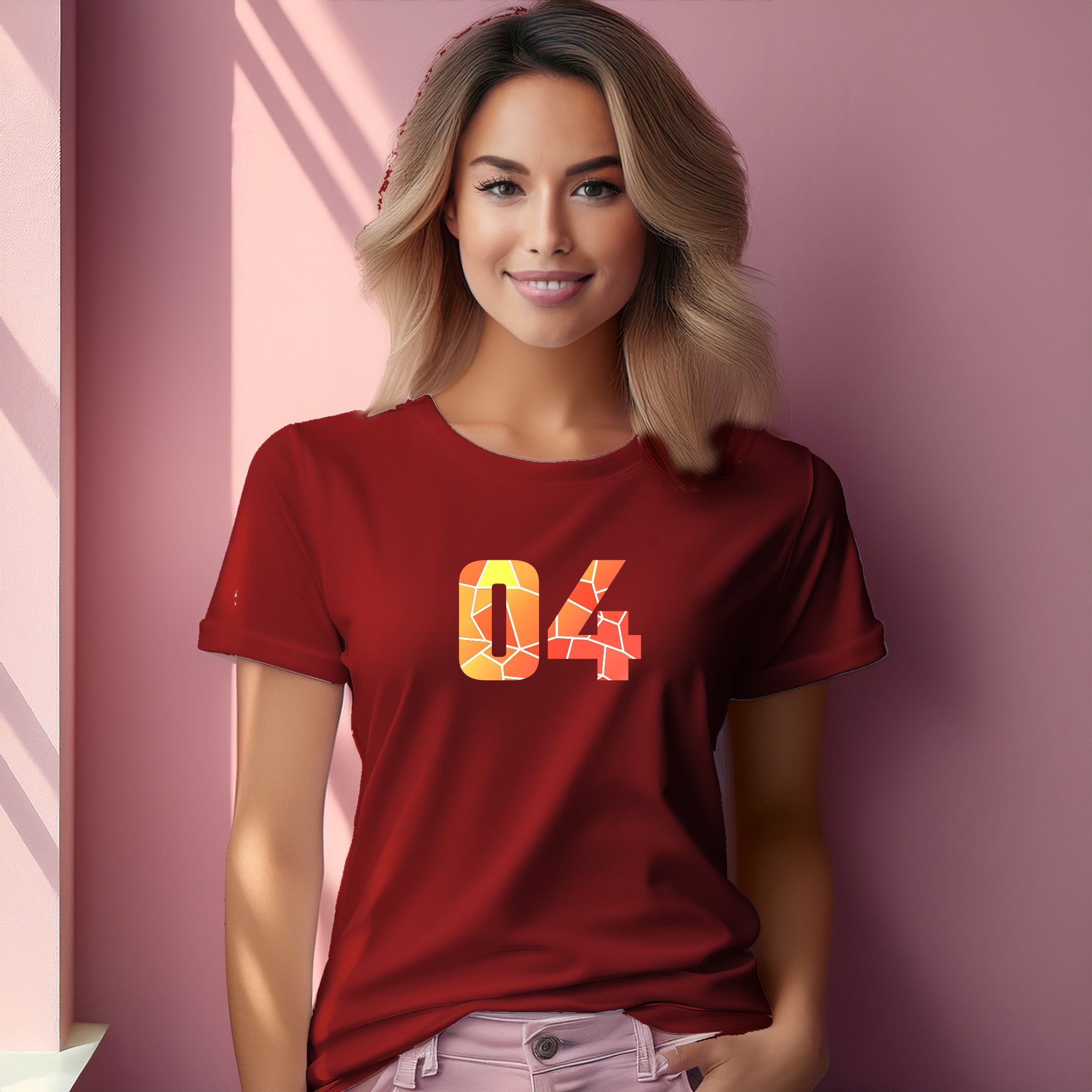 04 Number Women T-Shirt (Red)