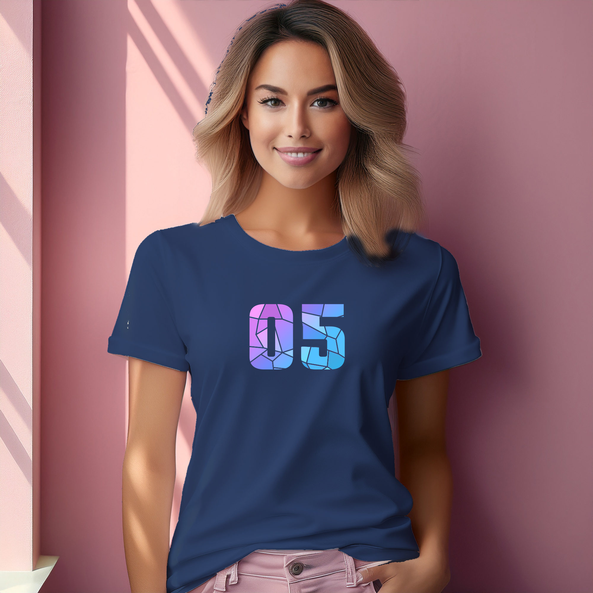 05 Number Women T-Shirt (Navy Blue)