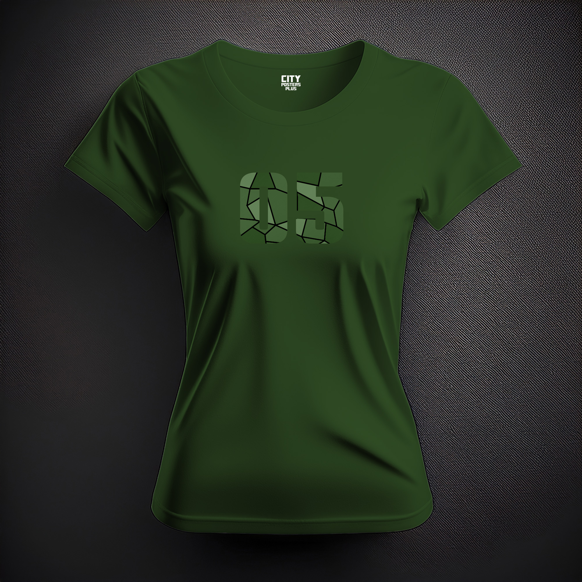 05 Number Women T-Shirt (Olive Green)