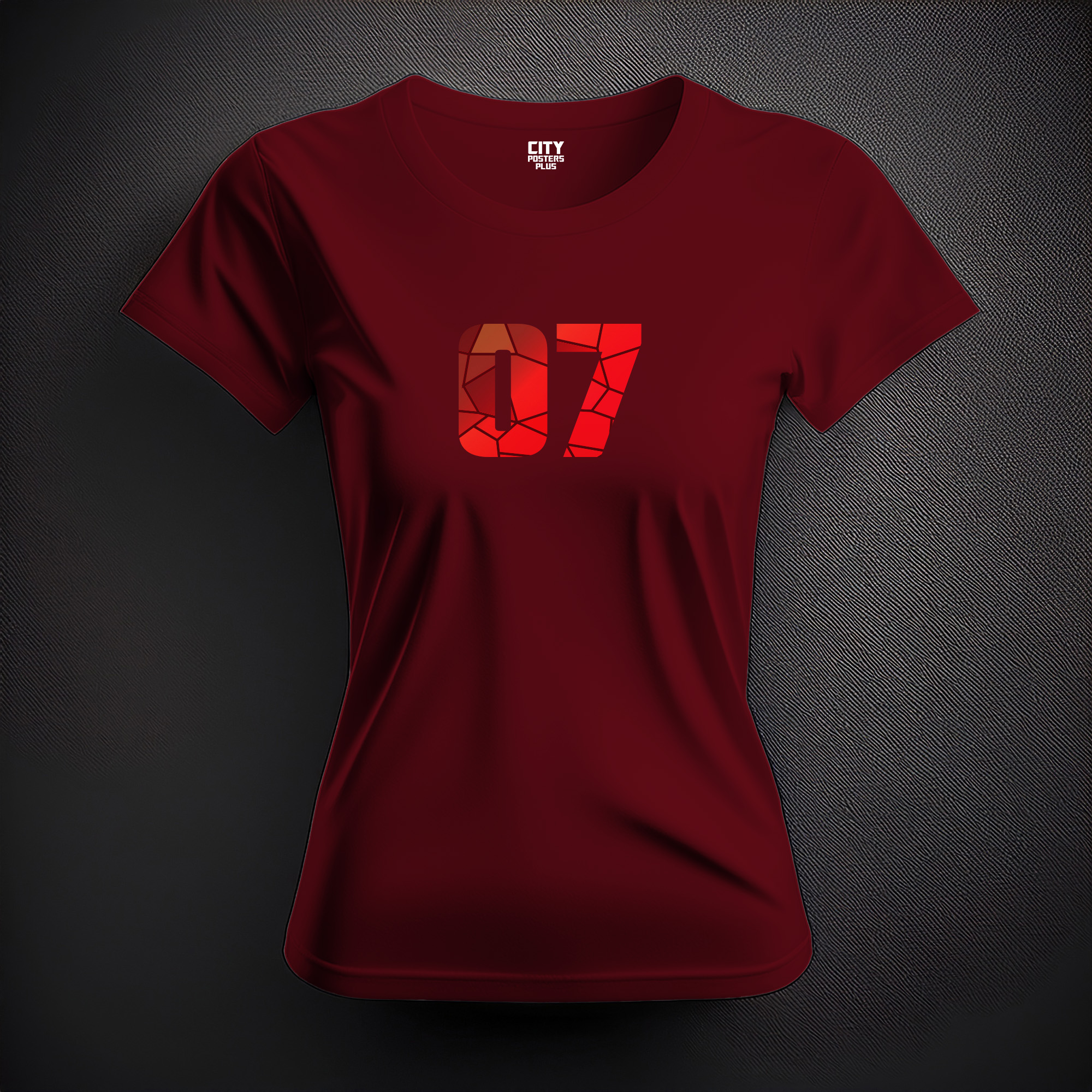 07 Number Women T-Shirt (Maroon)