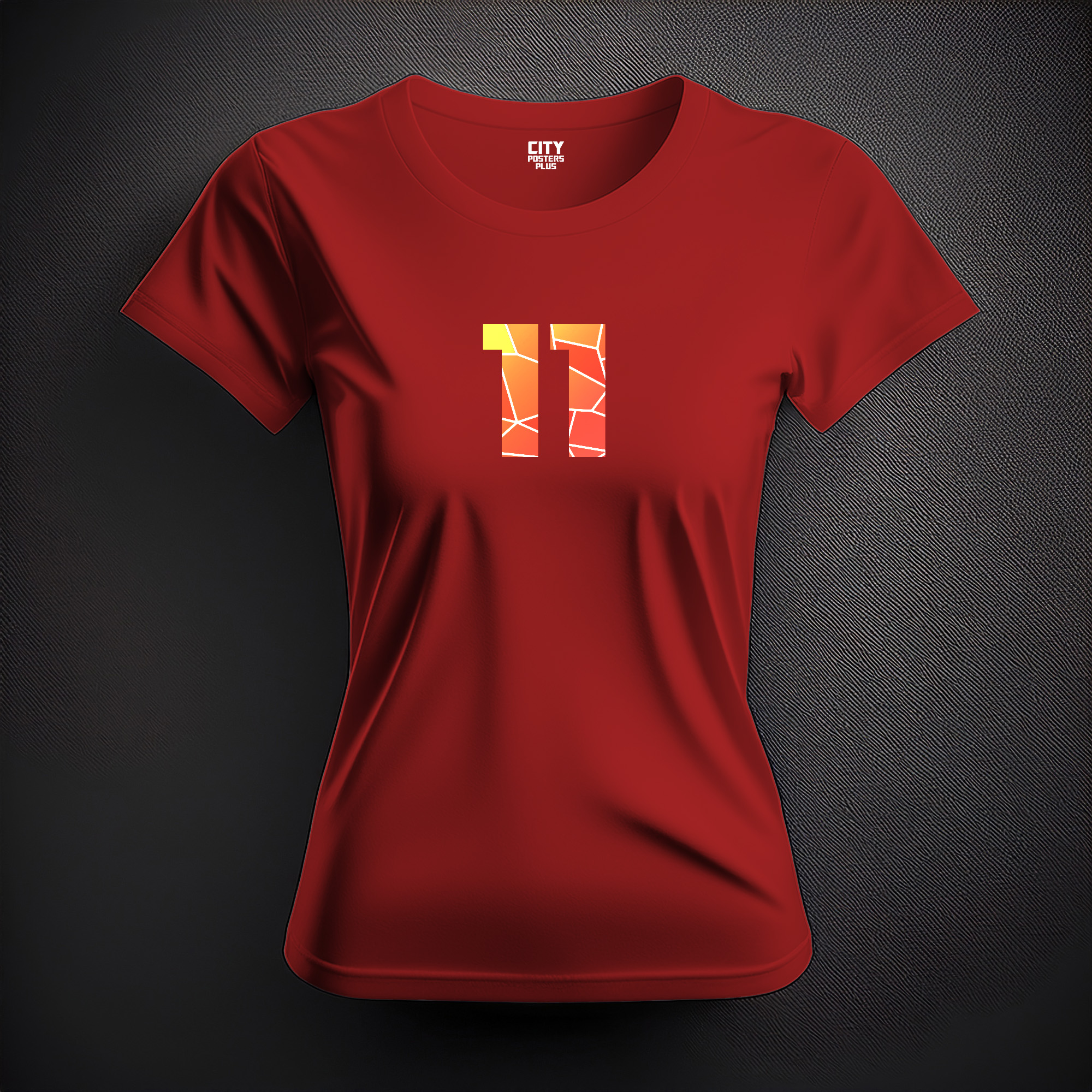 11 Number Women T-Shirt (Red)
