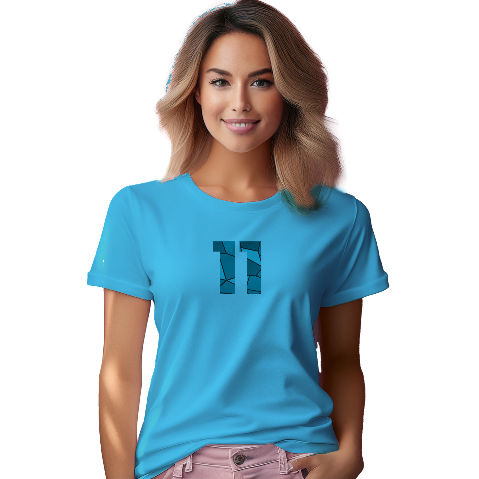 11 Number Women T-Shirt (Sky Blue) | 360 Fog Plus
