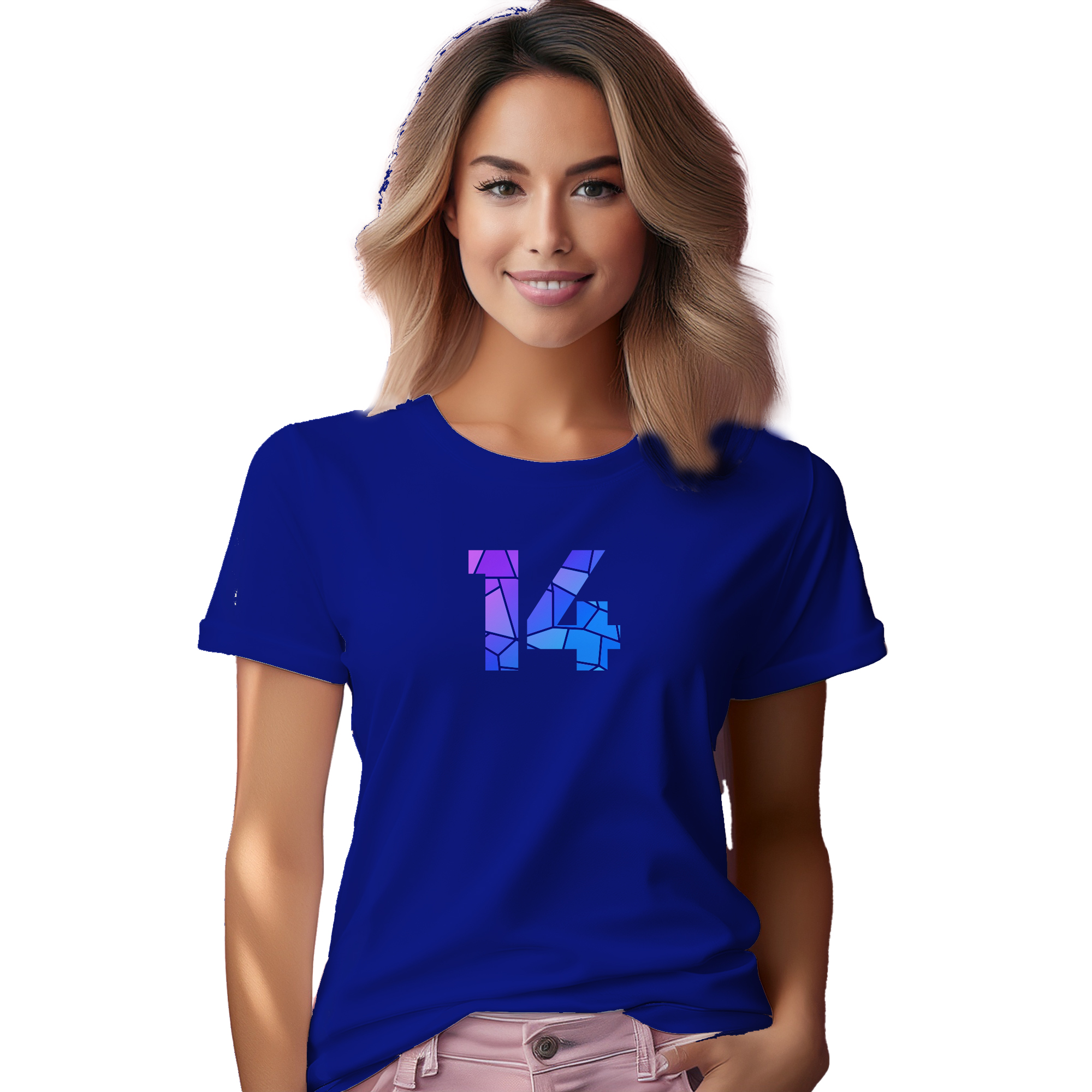 14 Number Women T-Shirt (Royal Blue) | 360 Fog Plus