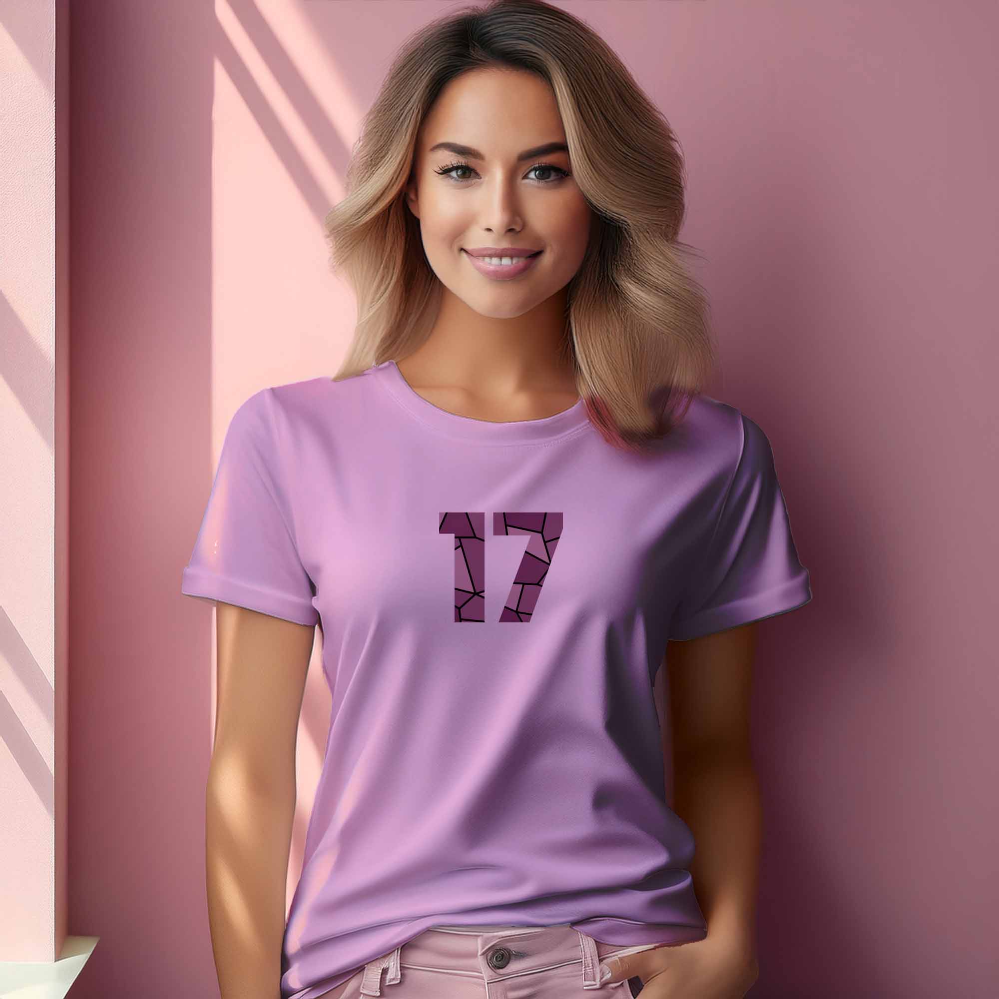 17 Number Women T-Shirt (Light Pink)