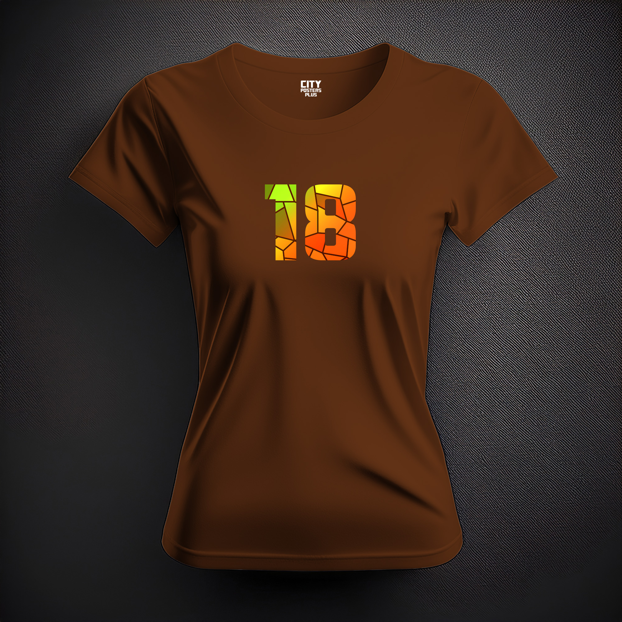 18 Number Women T-Shirt (Brown)