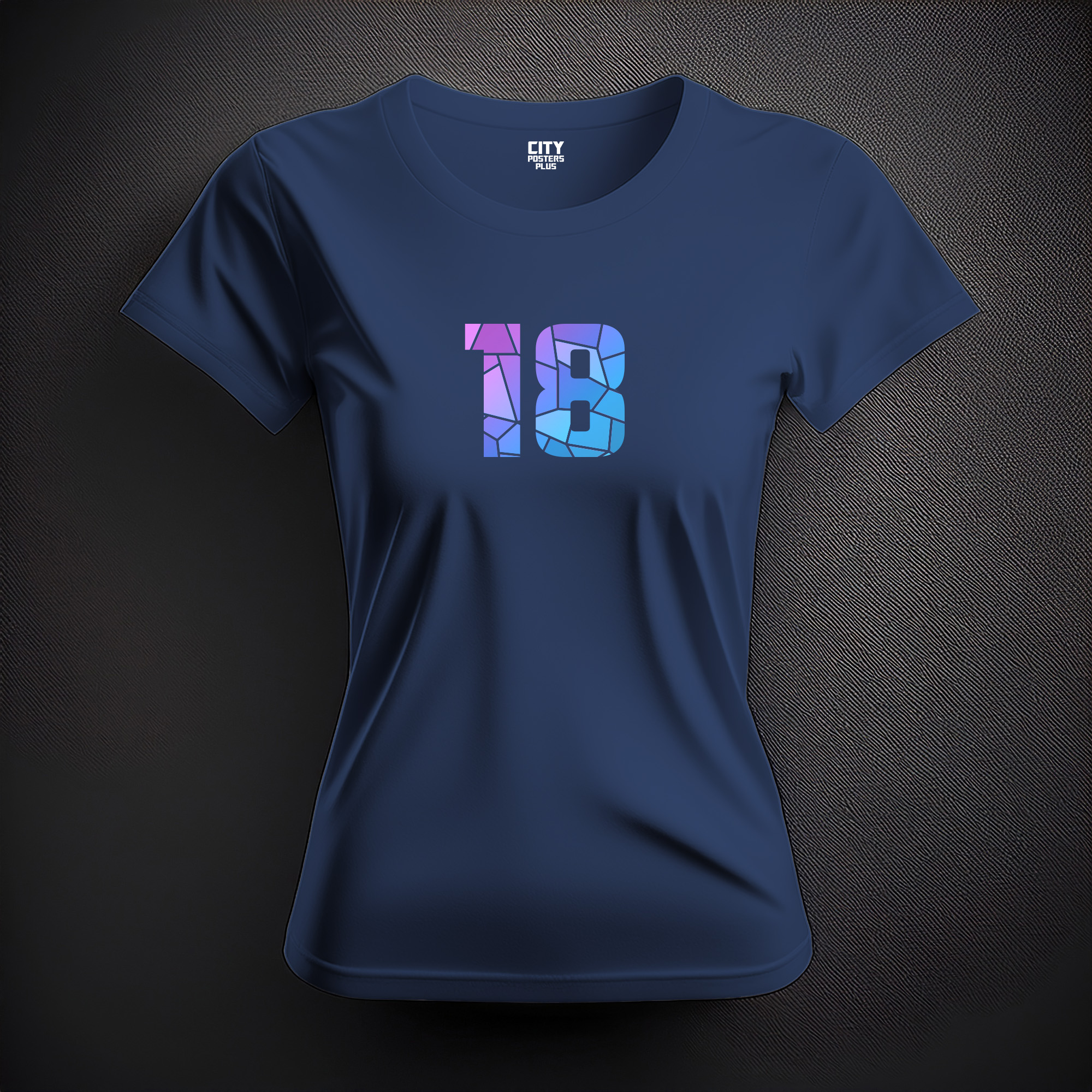 18 Number Women T-Shirt (Navy Blue)