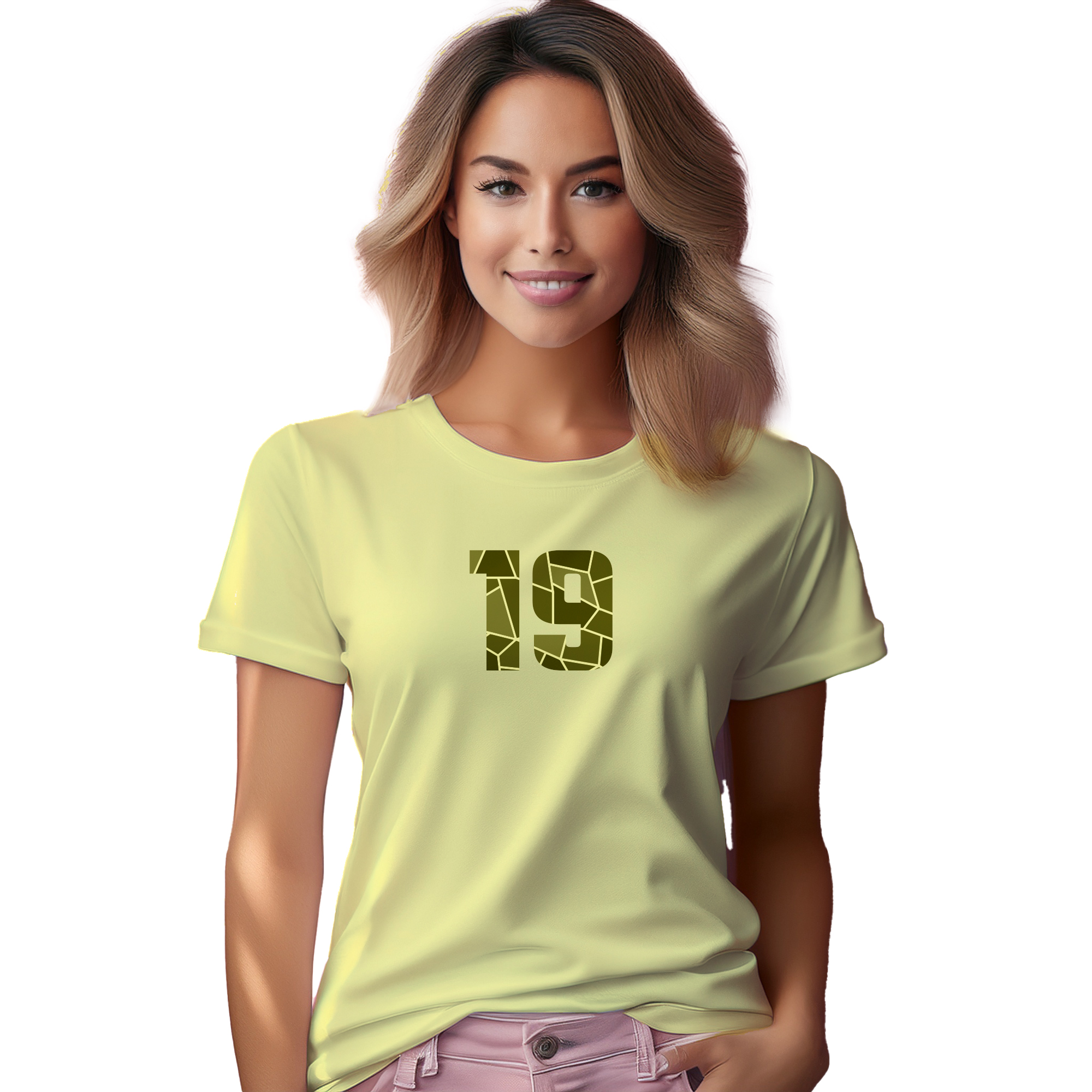19 Number Women T-Shirt (Butter Yellow) | 360 Fog Plus