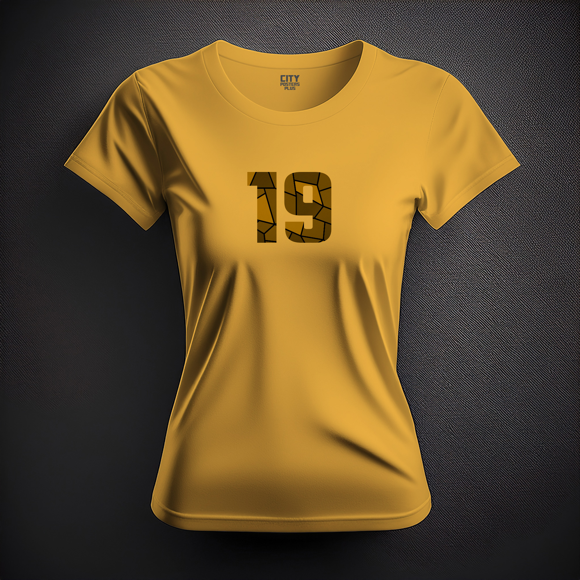 19 Number Women T-Shirt (Golden Yellow)