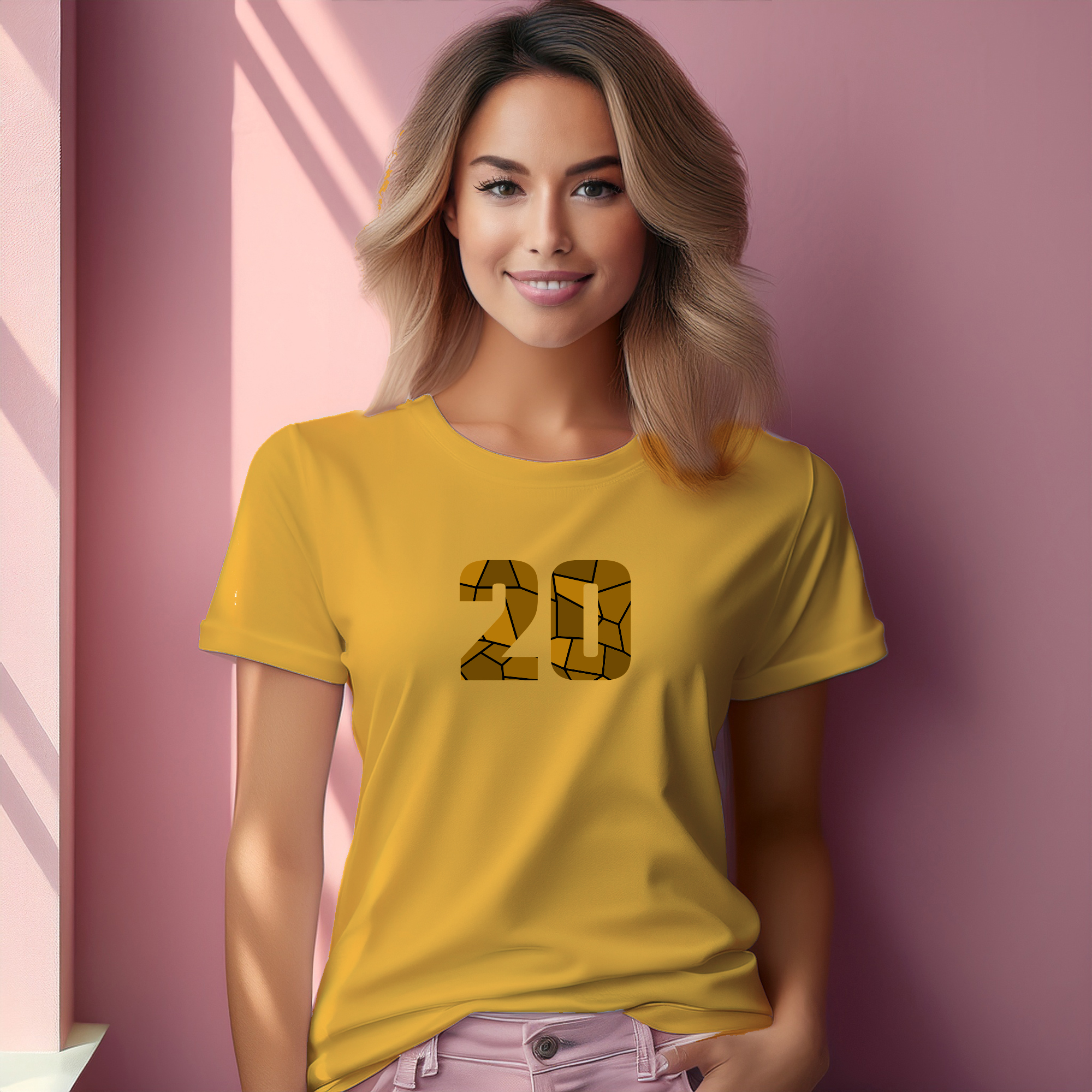 20 Number Women T-Shirt (Golden Yellow)