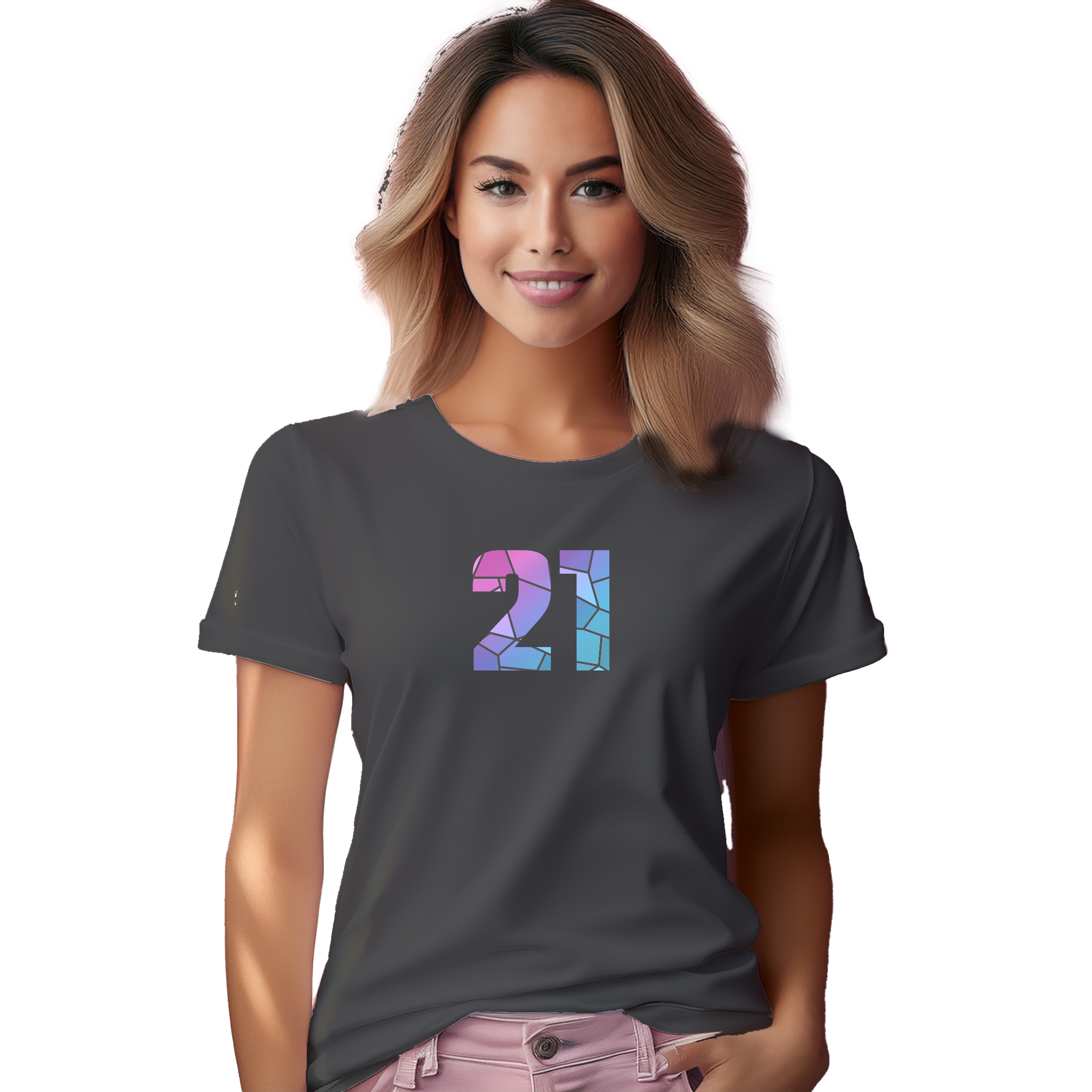 21 Number Women T-Shirt (Charcoal Grey) | 360 Fog Plus