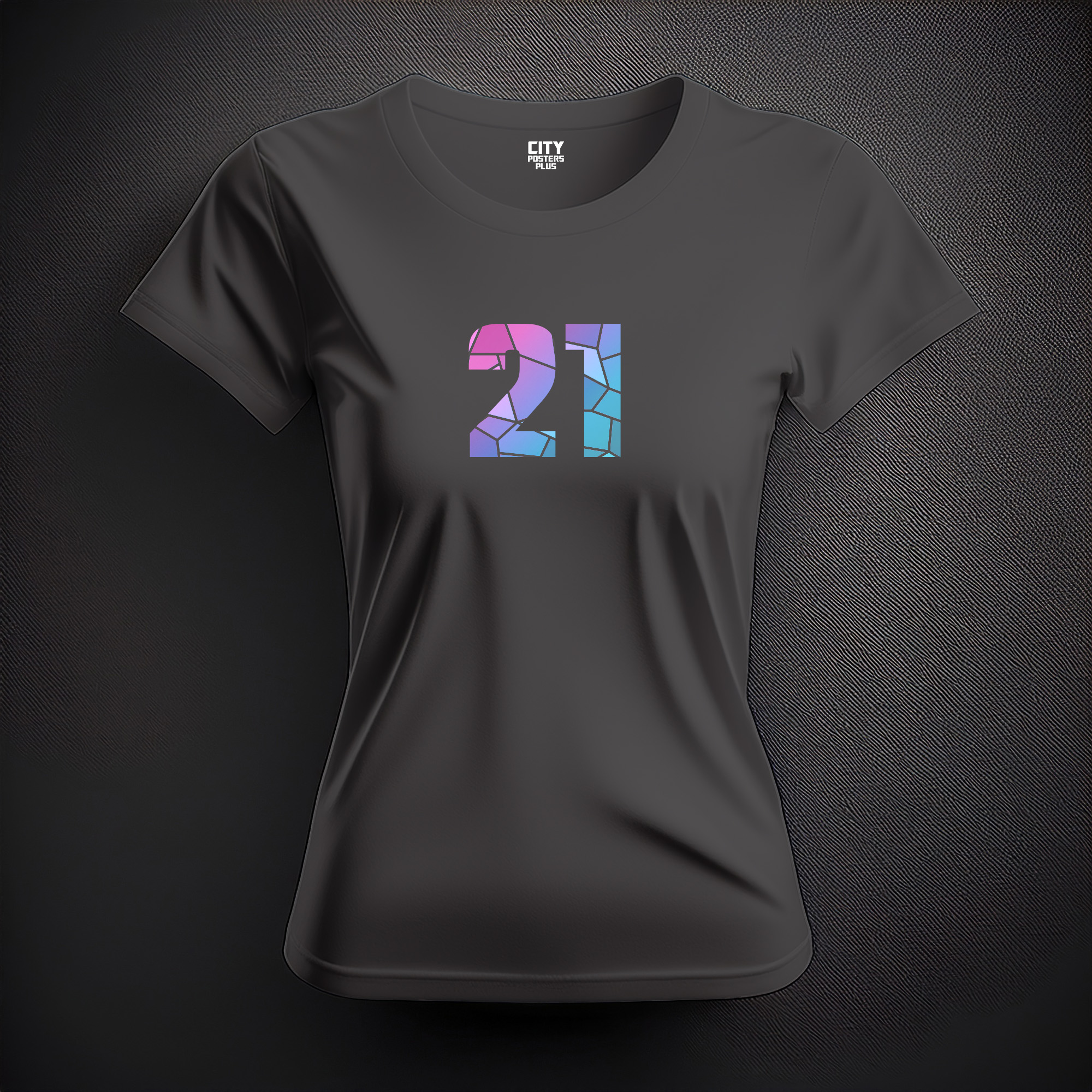 21 Number Women T-Shirt (Charcoal Grey)