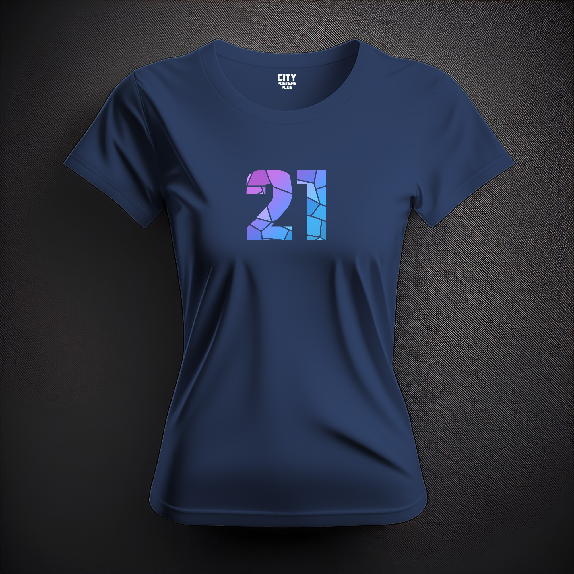 21 Number Women T-Shirt (Navy Blue)