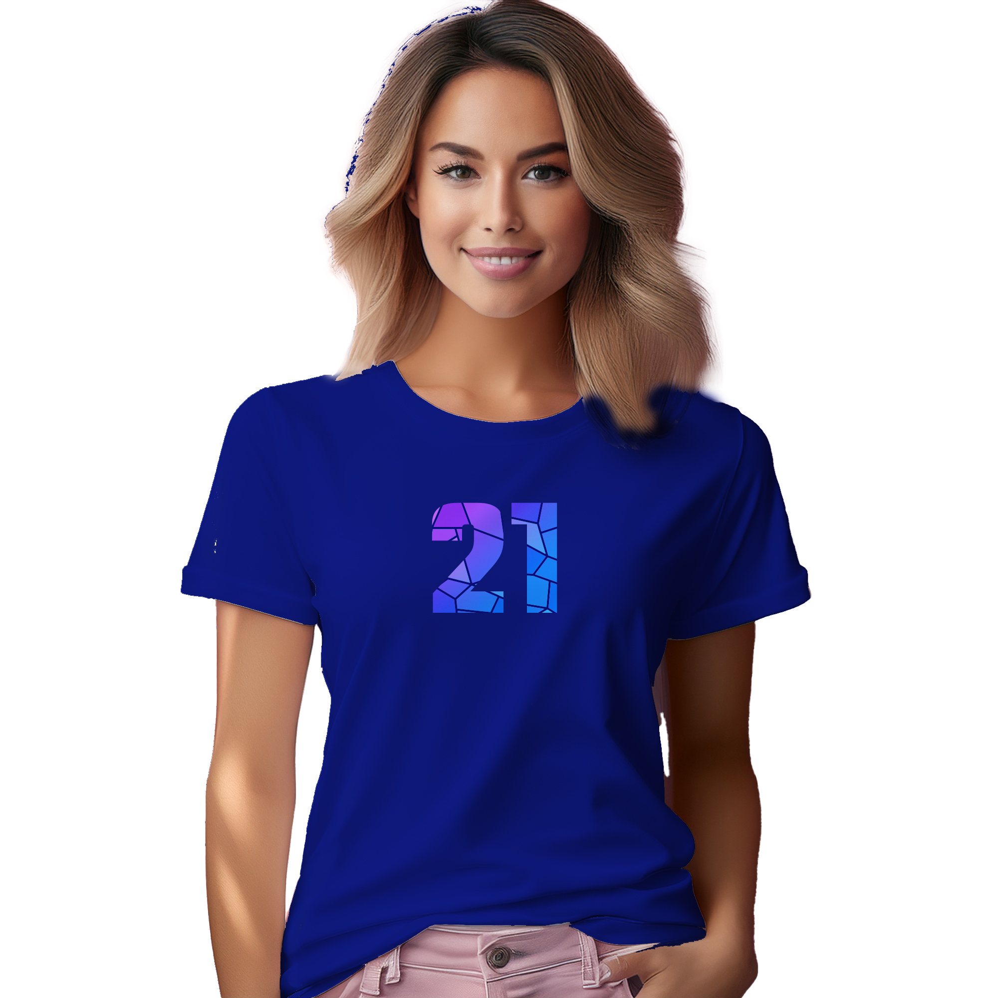 21 Number Women T-Shirt (Royal Blue) | 360 Fog Plus