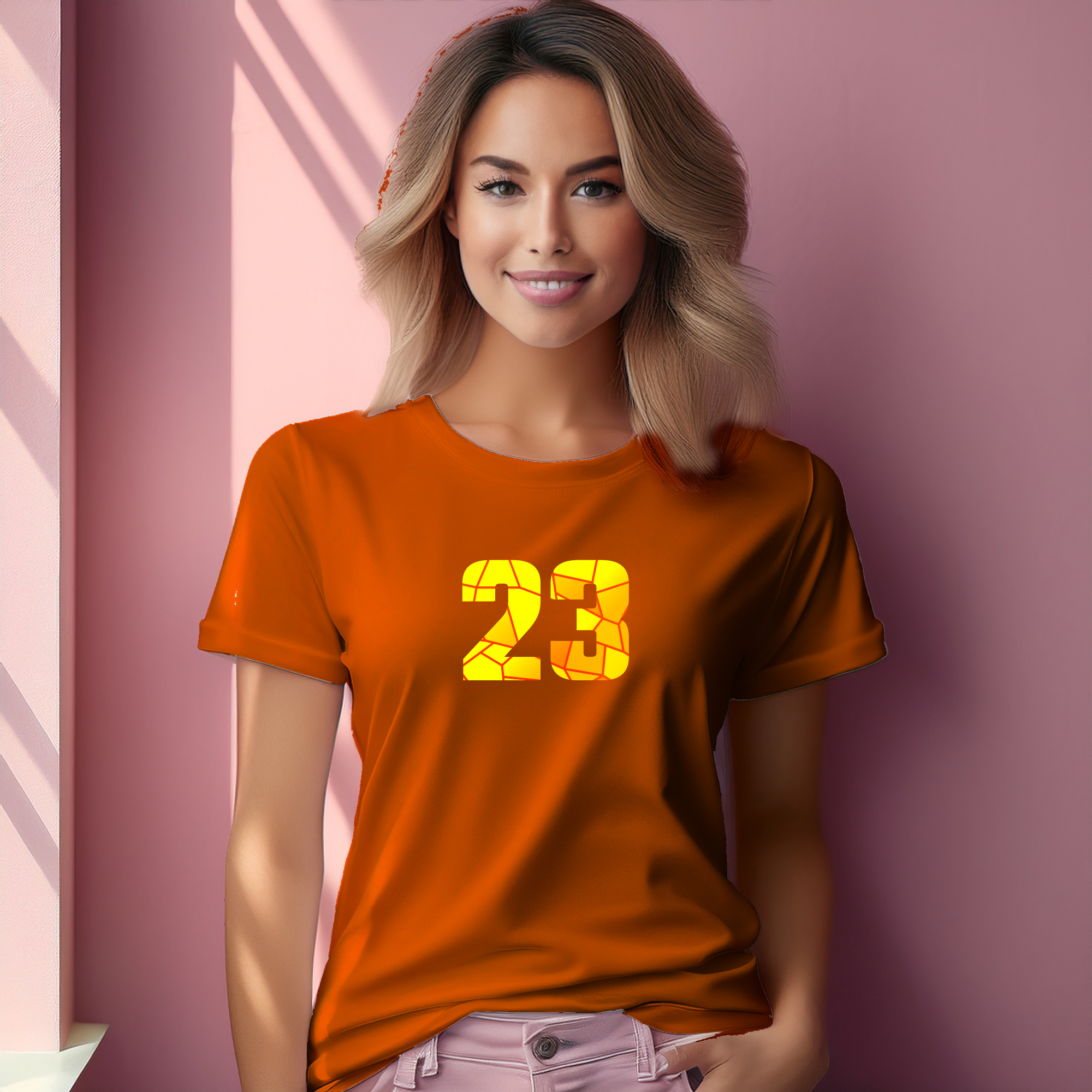 23 Number Women T-Shirt (Orange)