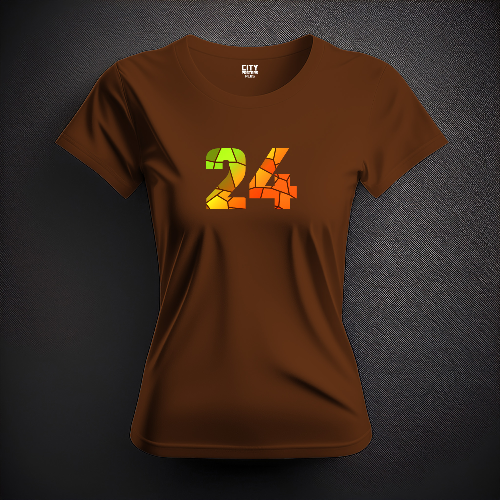 24 Number Women T-Shirt (Brown)