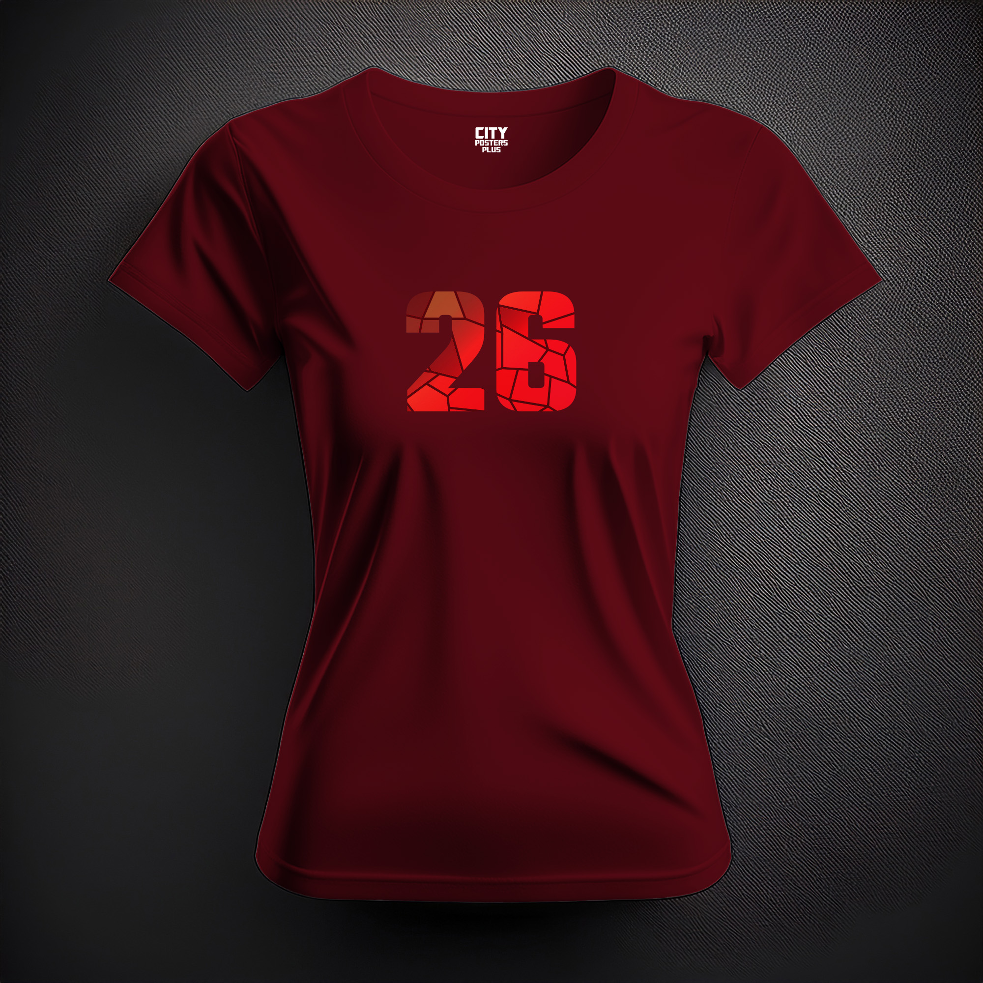 26 Number Women T-Shirt (Maroon)
