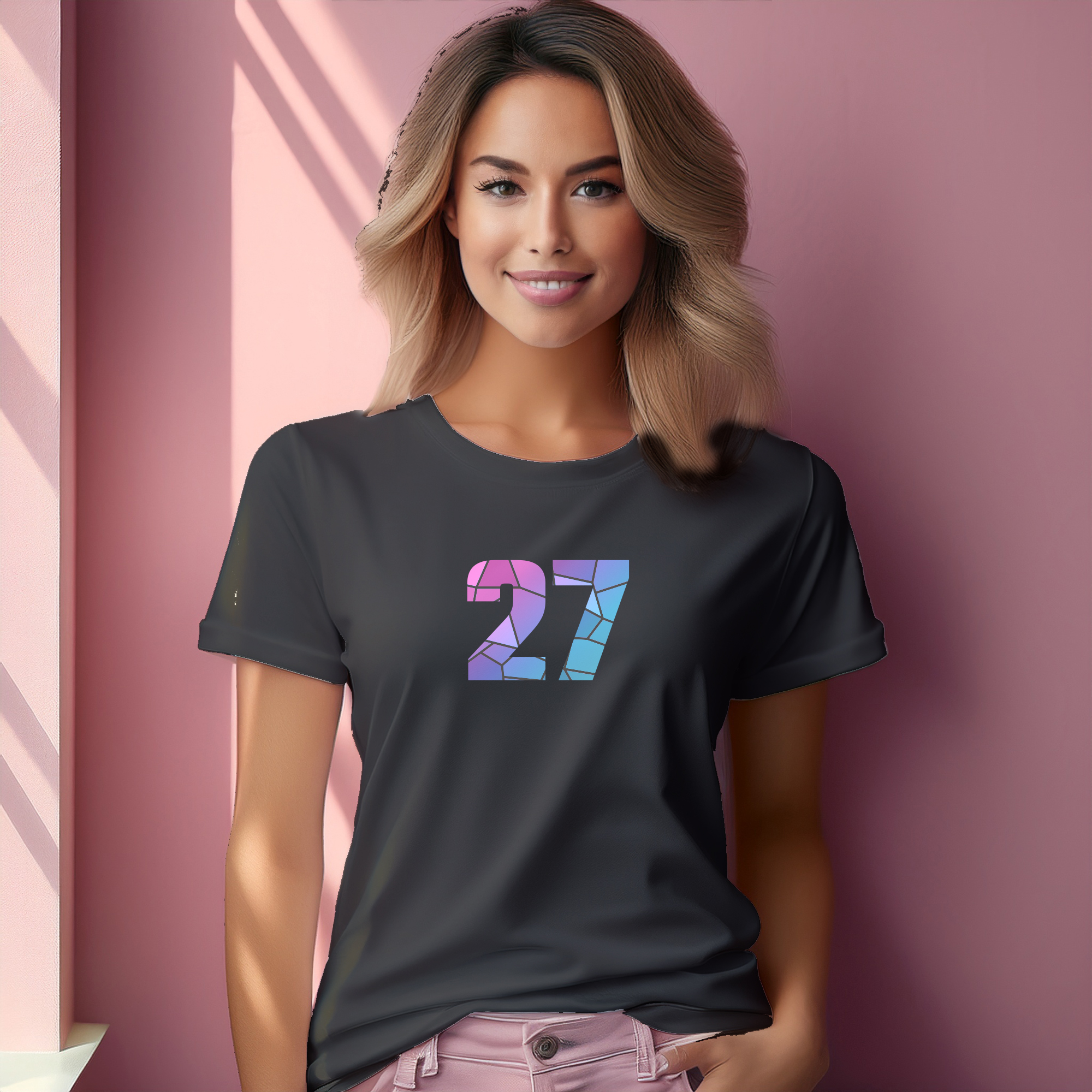 27 Number Women T-Shirt (Charcoal Grey)