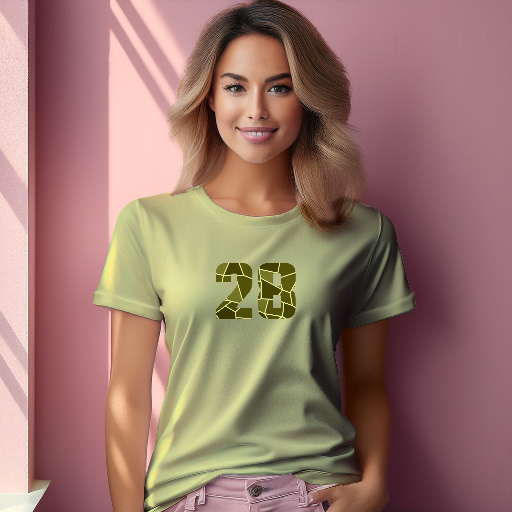 28 Number Women T-Shirt (Butter Yellow)