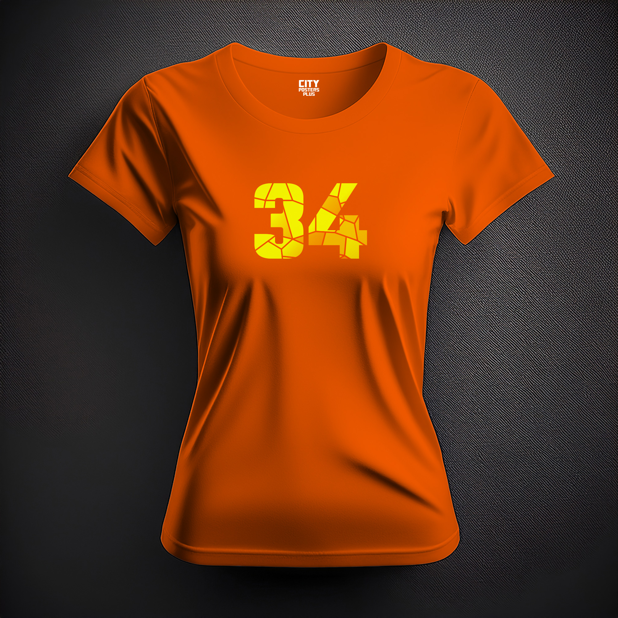 34 Number Women T-Shirt (Orange)