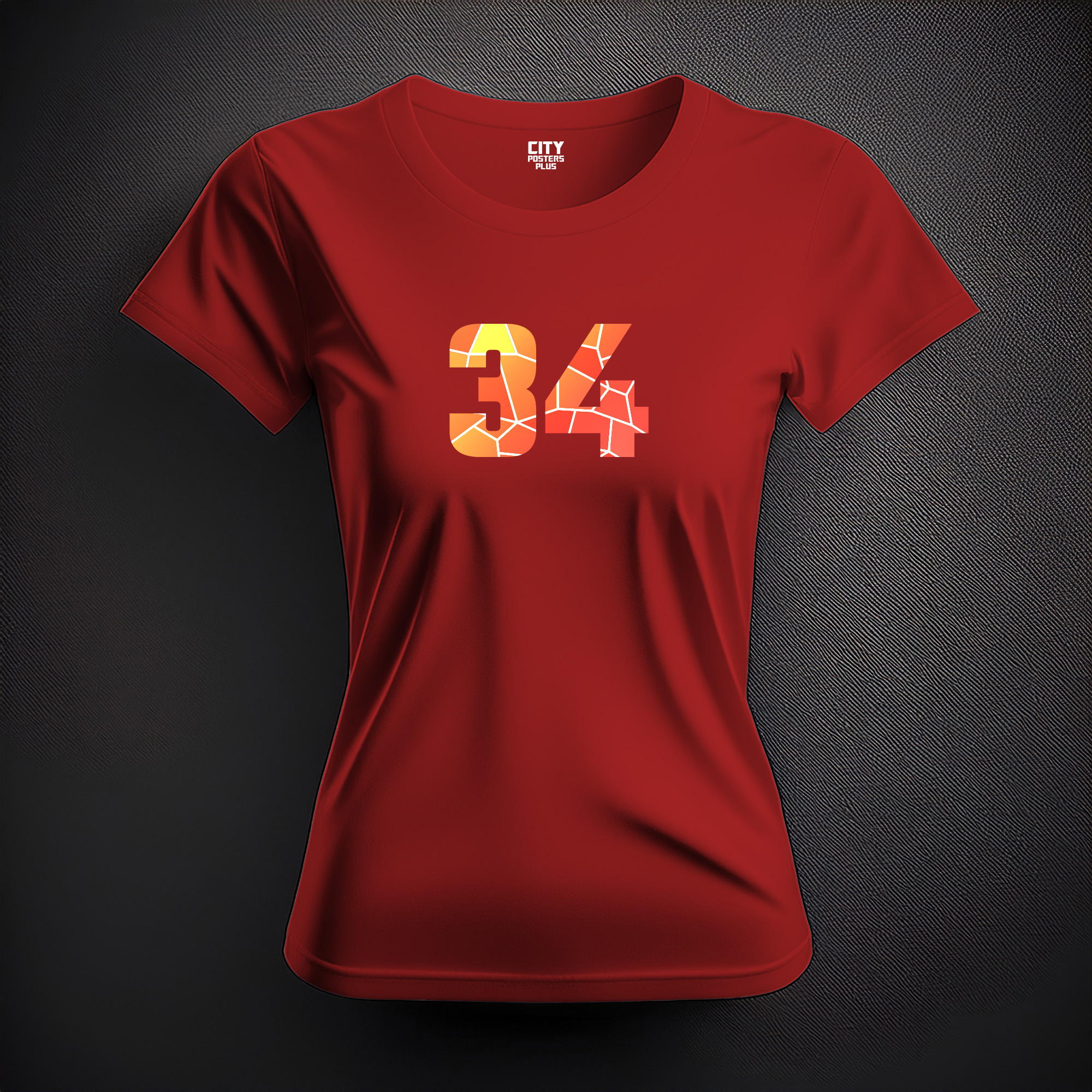 34 Number Women T-Shirt (Red)