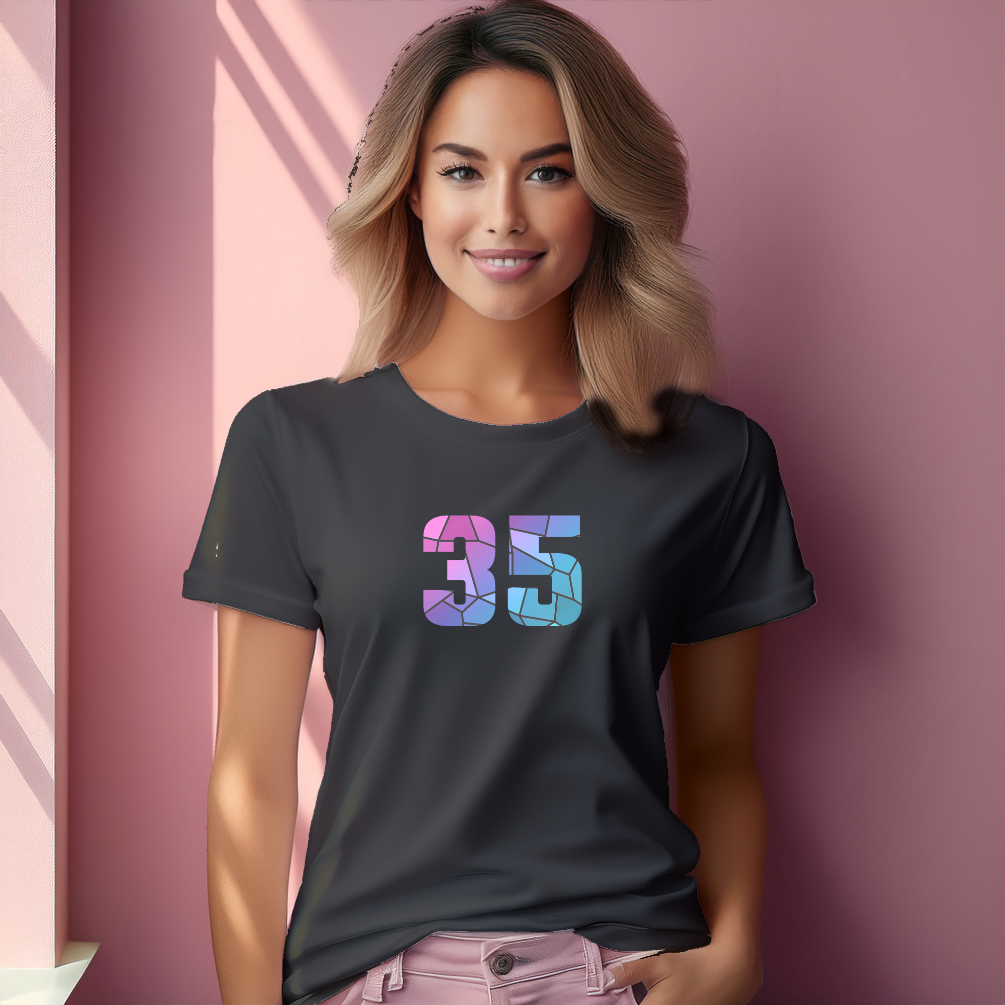 35 Number Women T-Shirt (Charcoal Grey)