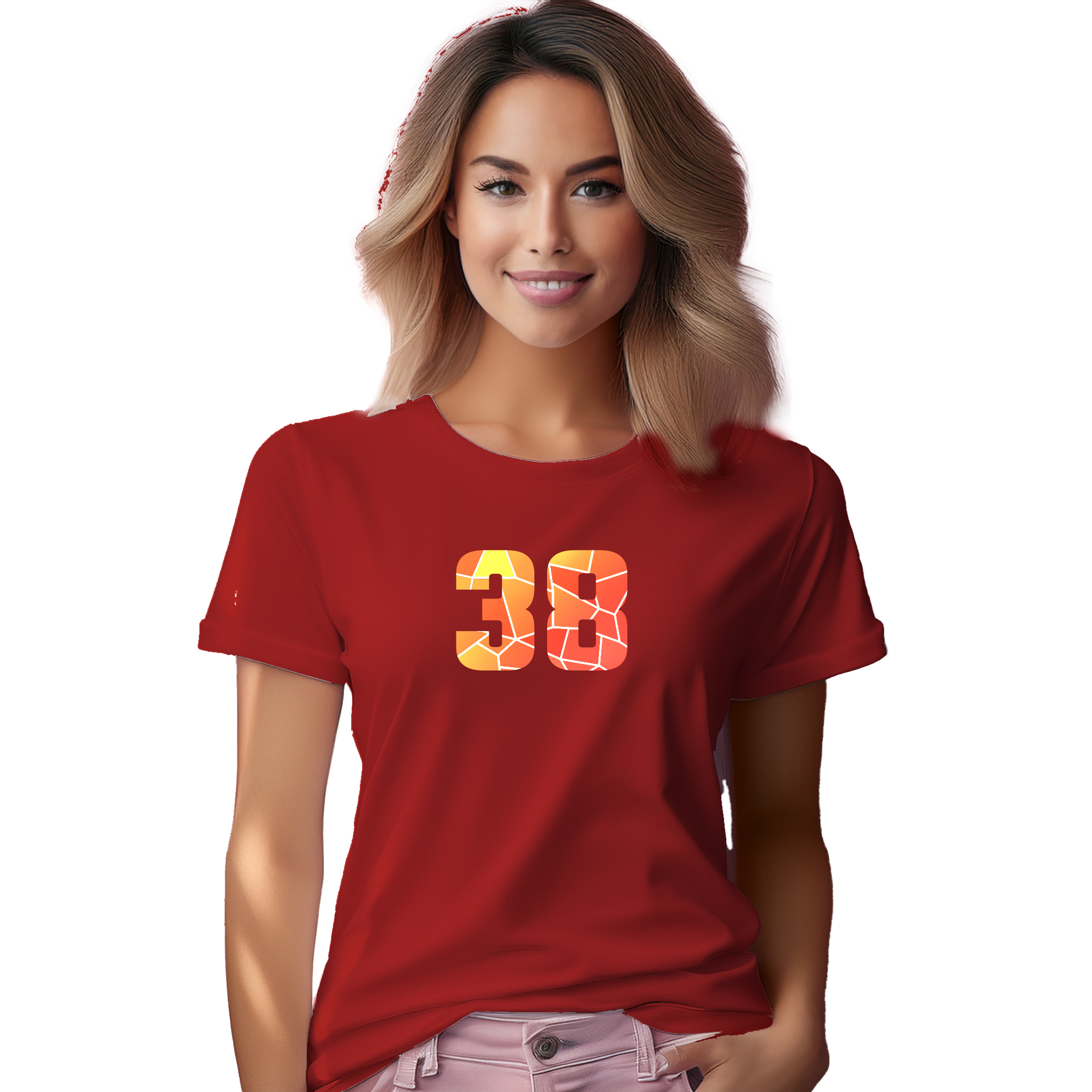 38 Number Women T-Shirt (Red) | 360 Fog Plus